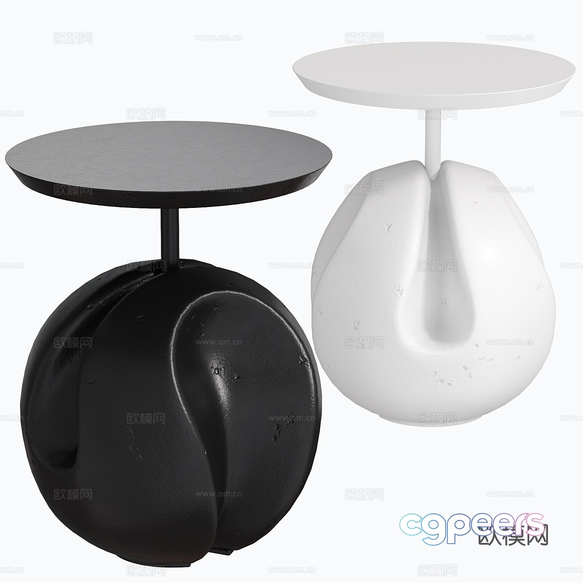 Modern side table corner table round table 3D model Modern side table corner table round table 3D model