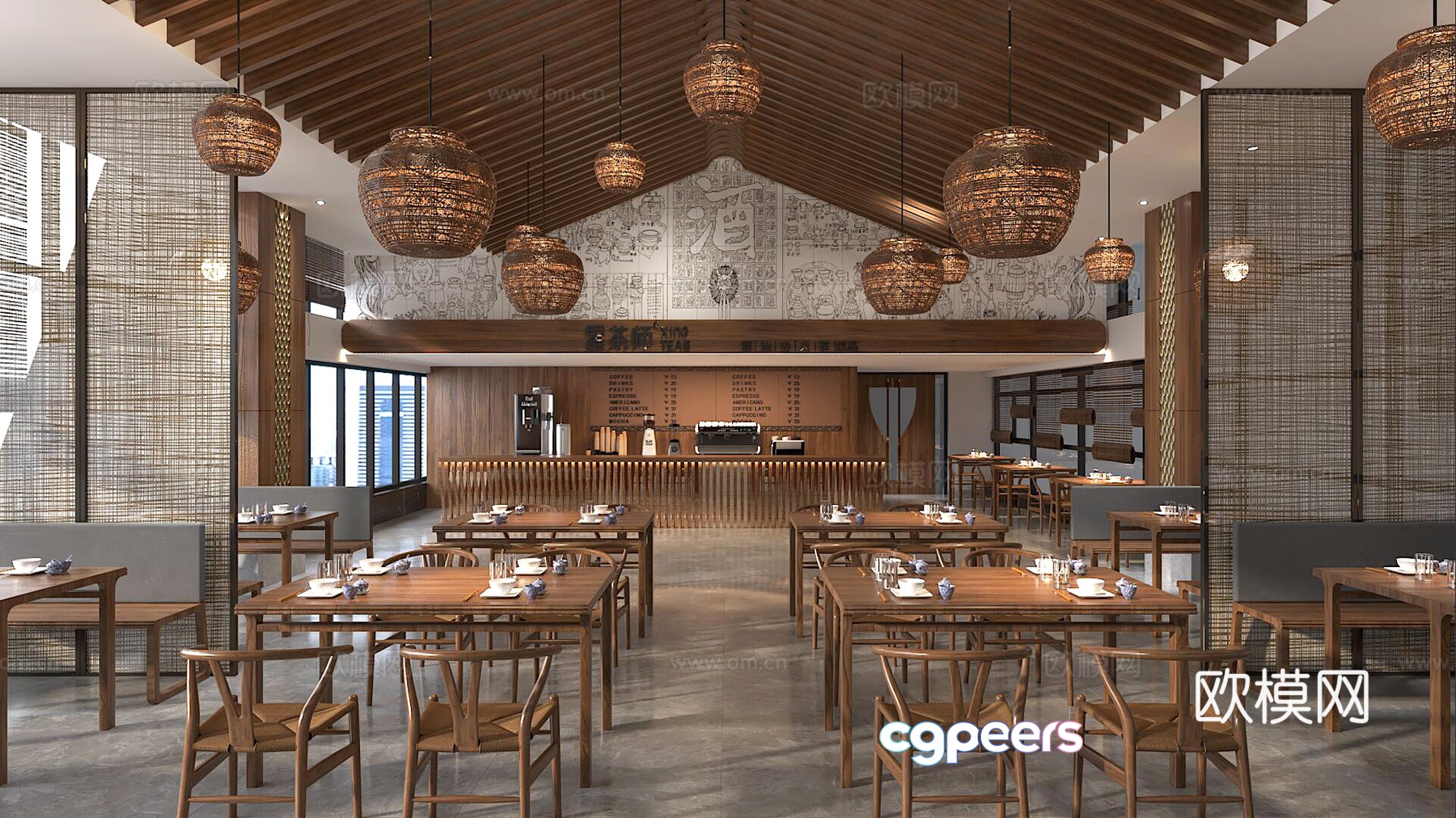 Chinese cafe 3d model Chinese cafe 3d model