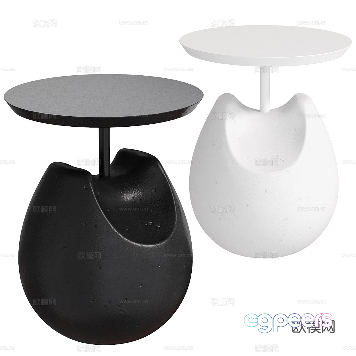 Modern side table corner table round table 3D model Modern side table corner table round table 3D model