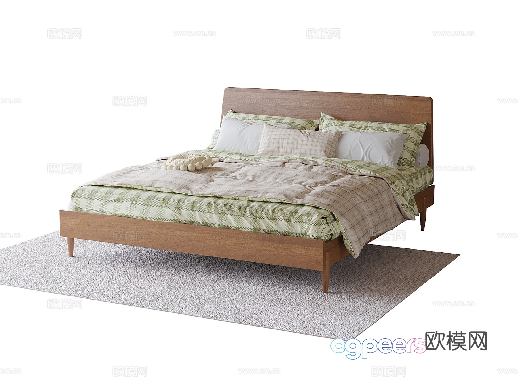Modern double bed 3d model Modern double bed 3d model
