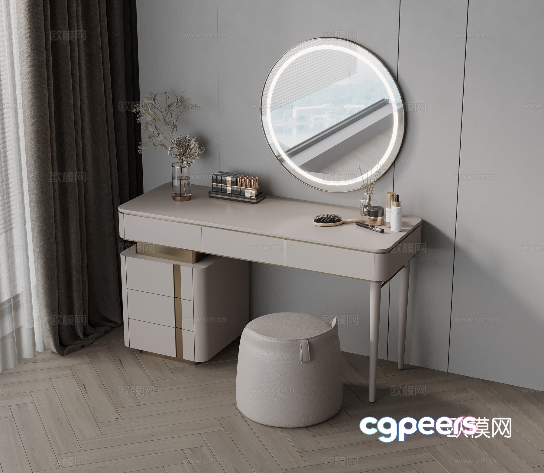 Modern dressing table 3d model Modern dressing table 3d model