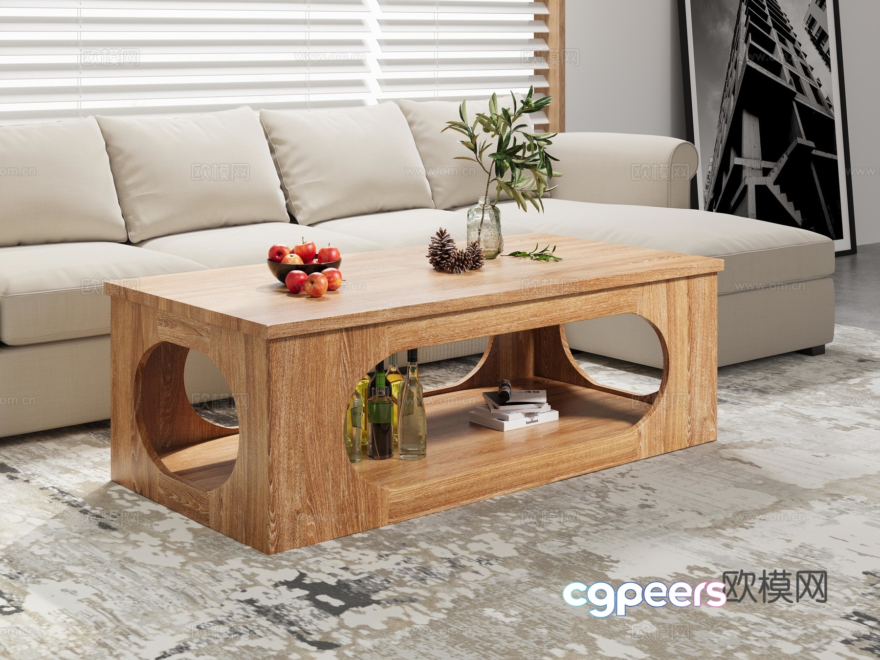 Modern minimalist coffee table rectangular coffee table 3d model Modern minimalist coffee table rectangular coffee table 3d model