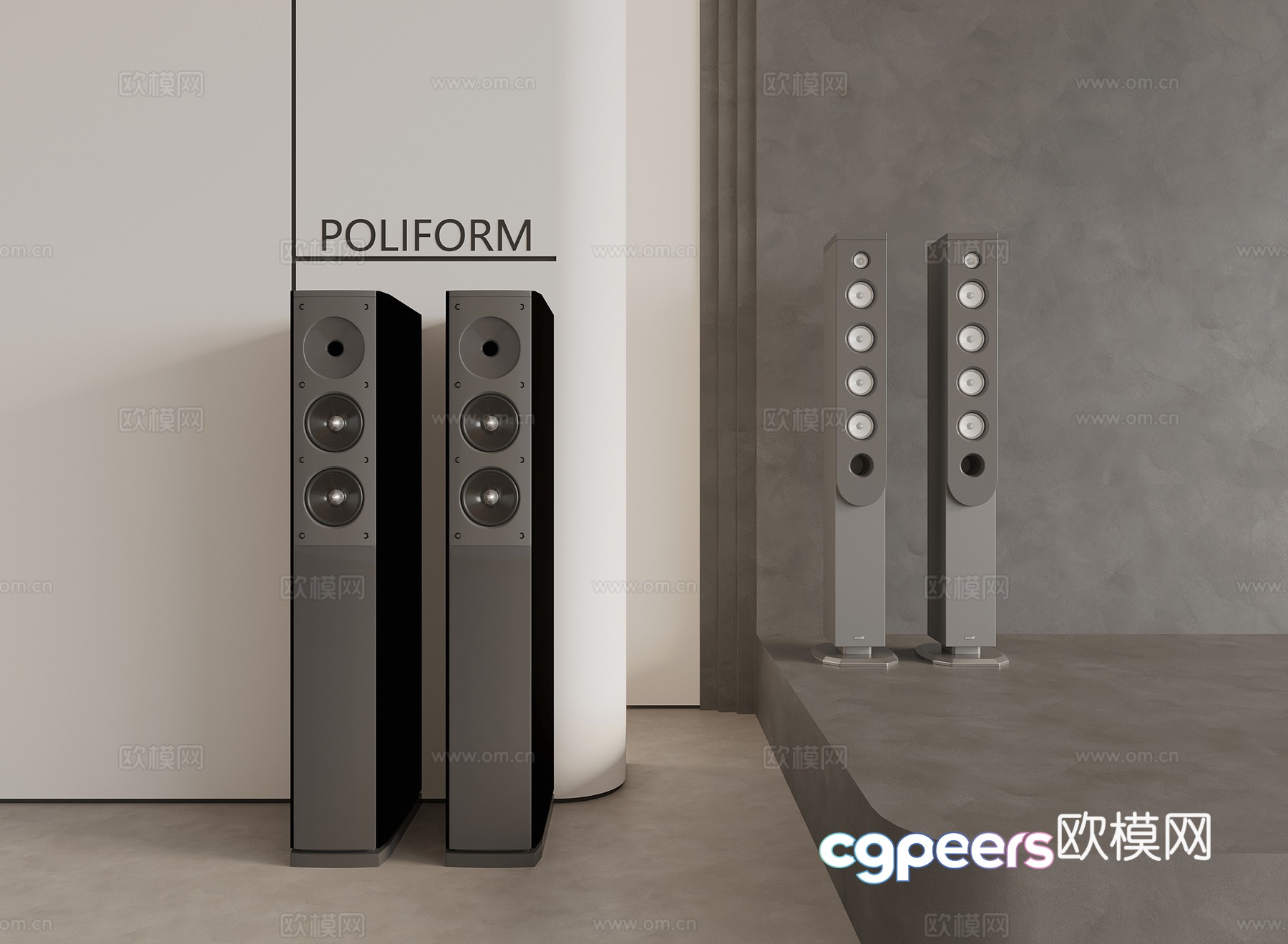 Modern standing speaker 3d model Modern standing speaker 3d model