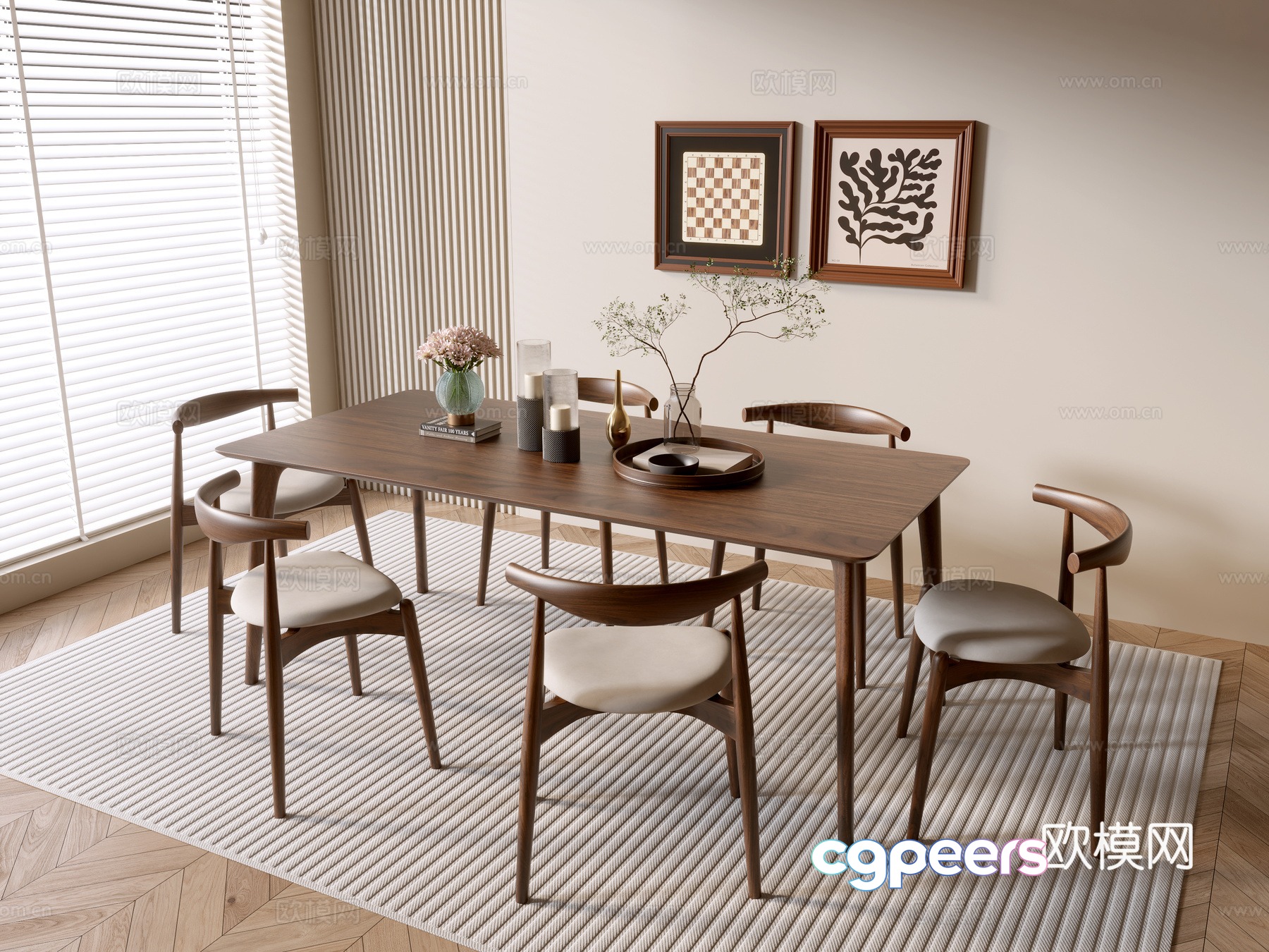 Medieval style dining table and chairs 3d model Medieval style dining table and chairs 3d model