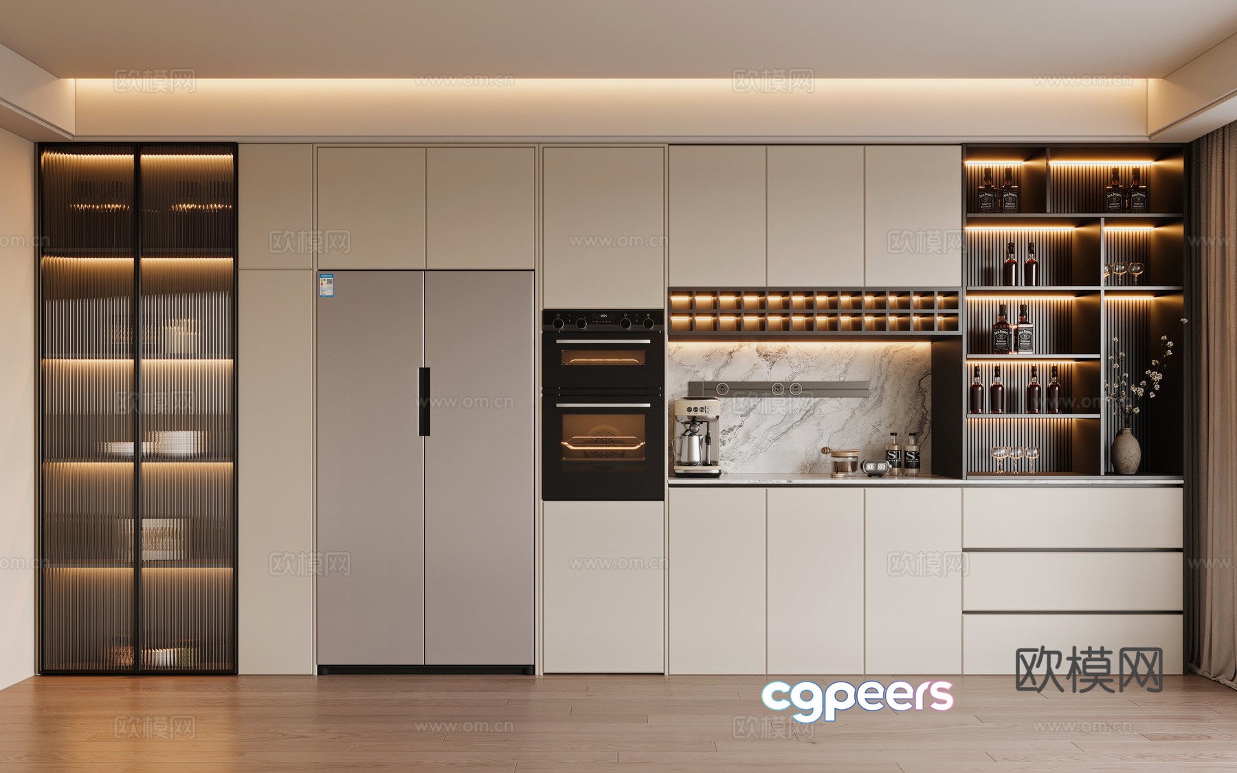 Modern wine cabinet sideboard 3d model Modern wine cabinet sideboard 3d model