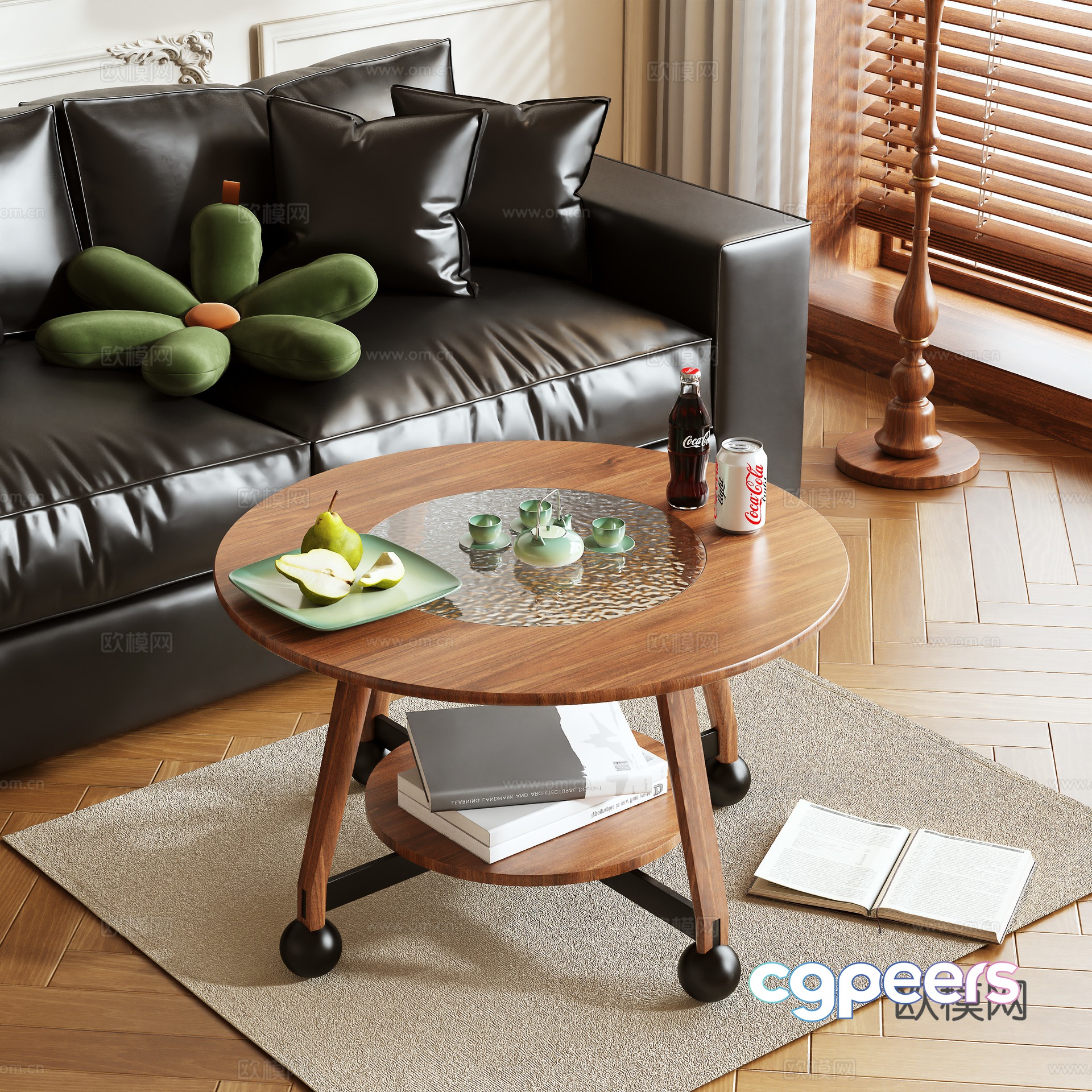 Log style round coffee table 3D model Log style round coffee table 3D model