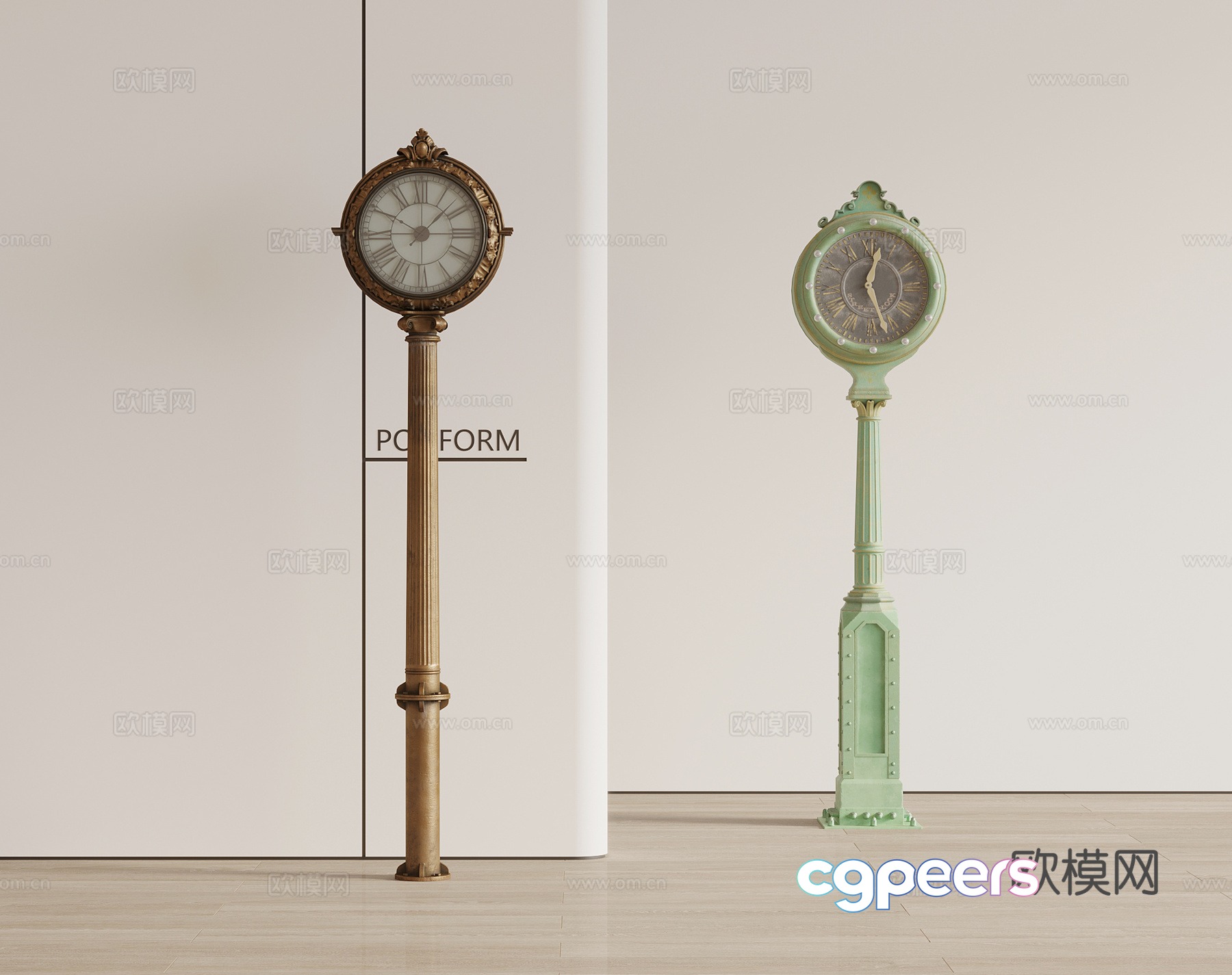 European clock 3d model European clock 3d model