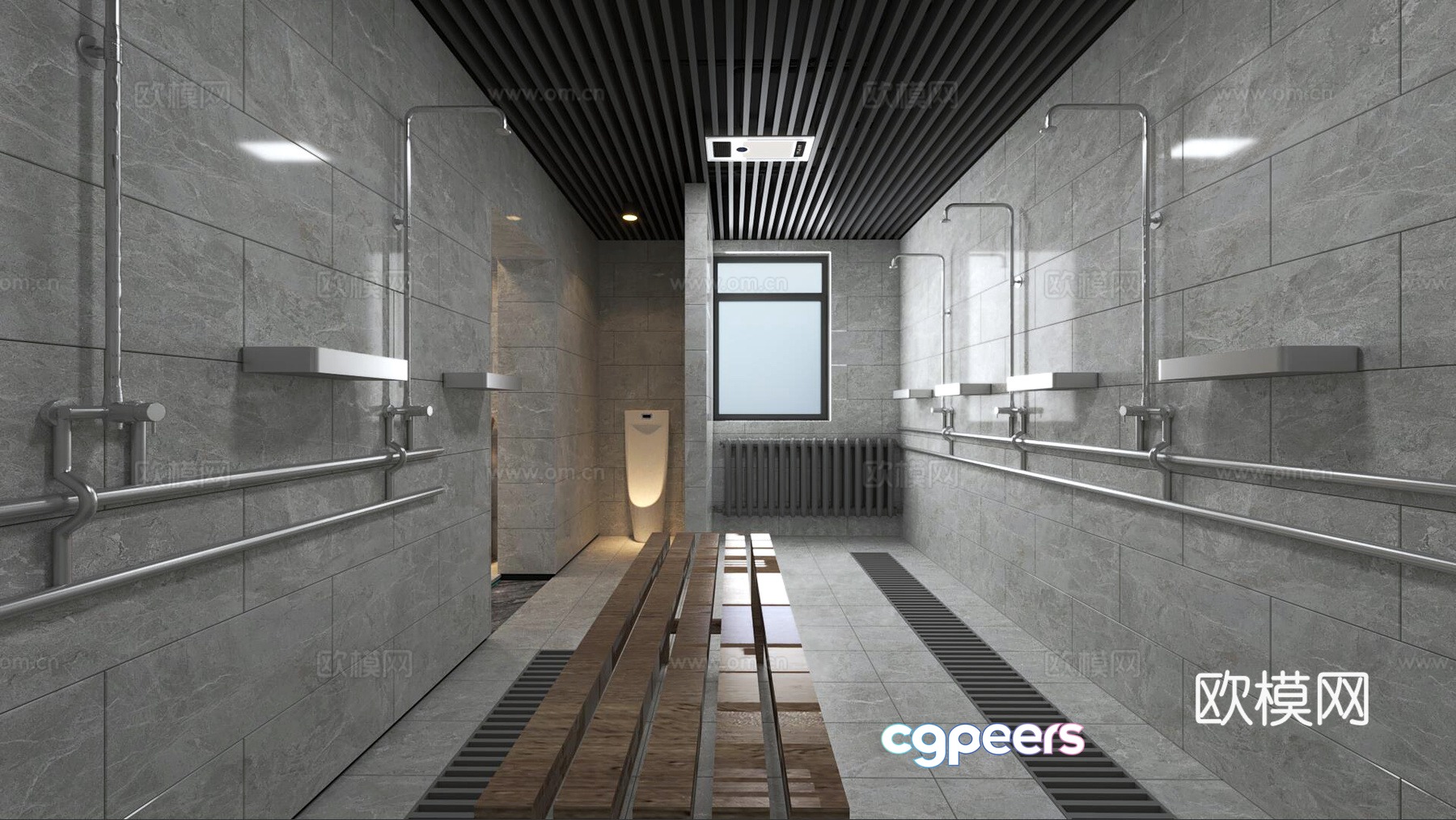 Industrial style bath center 3D model Industrial style bath center 3D model