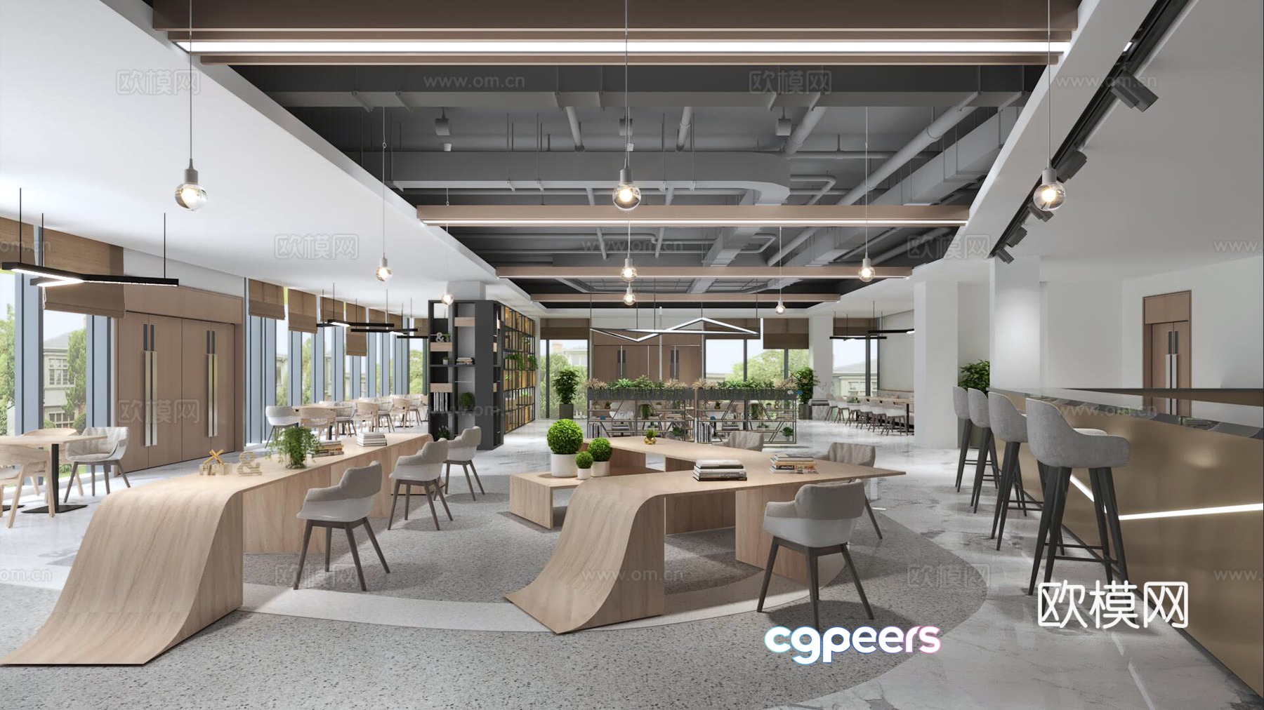 Modern cafe 3d model Modern cafe 3d model
