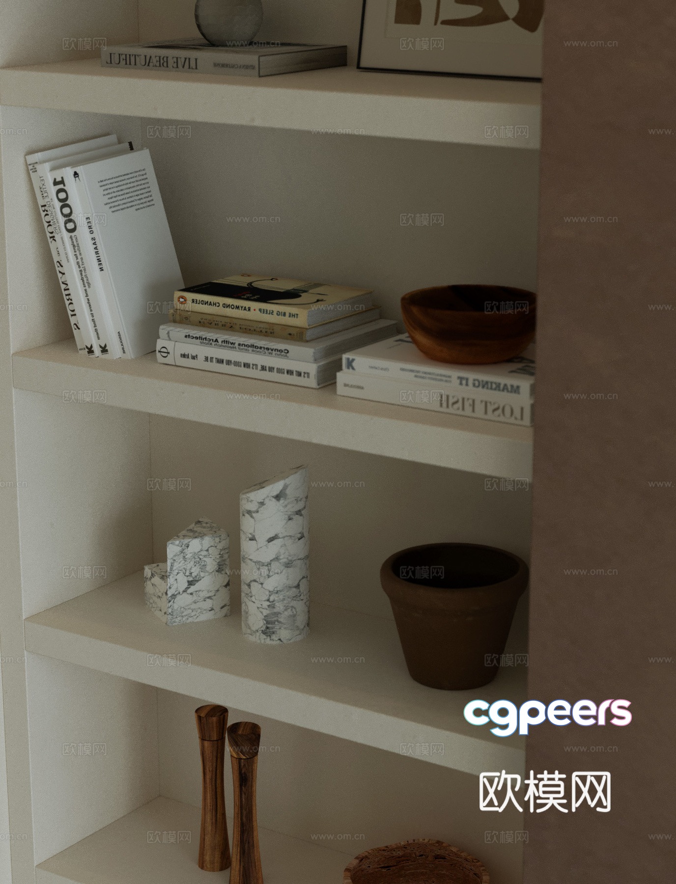 Modern jewelry ornaments books vase 3d model Modern jewelry ornaments books vase 3d model