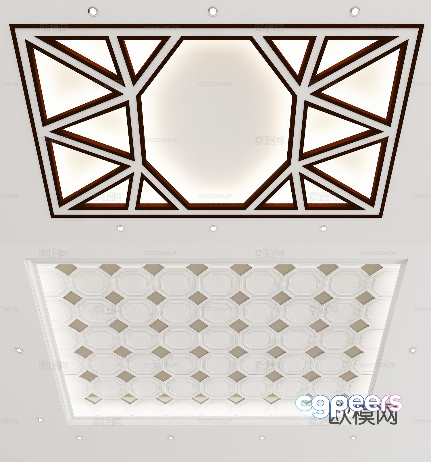 Modern geometric ceiling 3d model Modern geometric ceiling 3d model