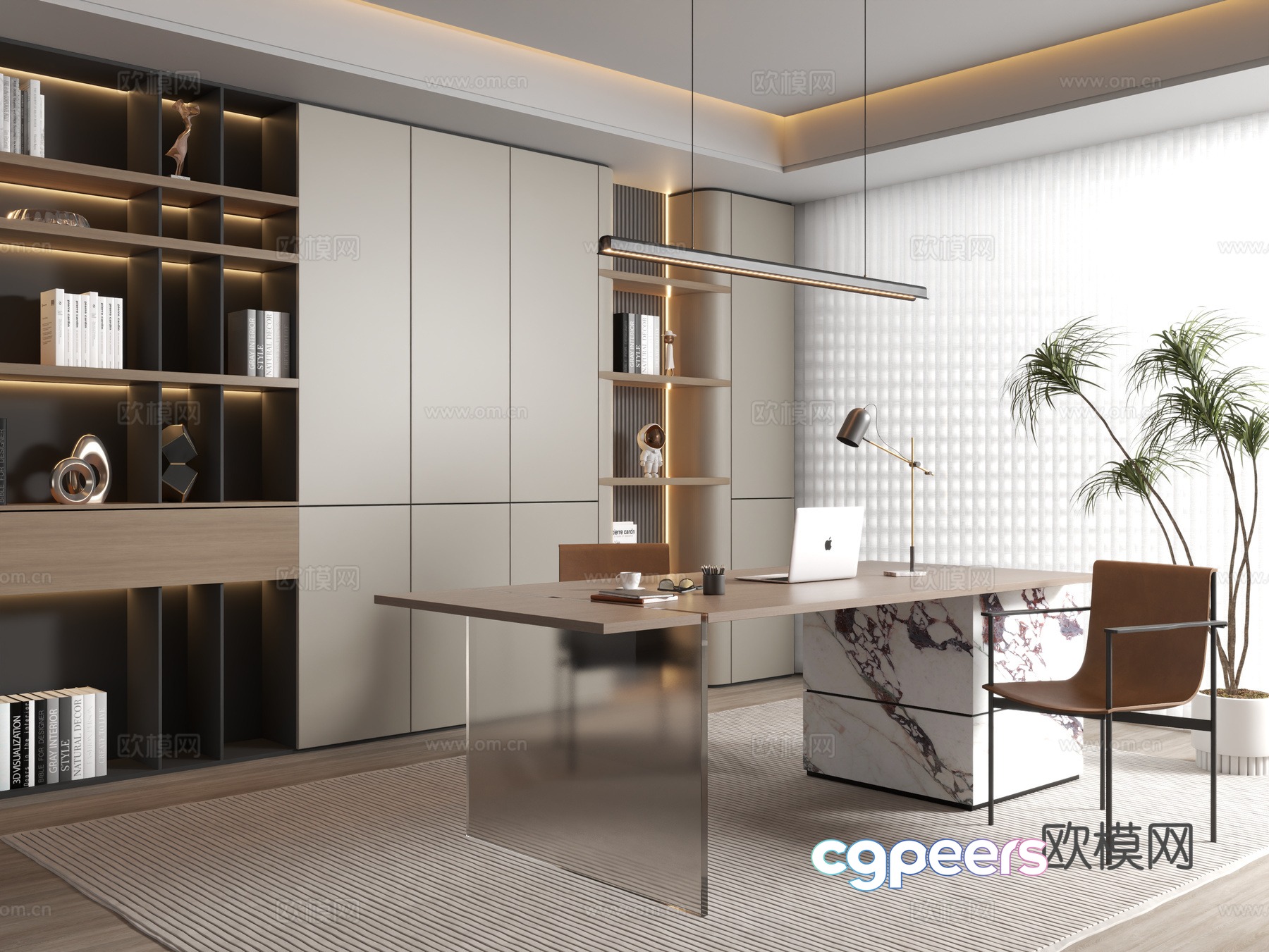 Modern study 3d model Modern study 3d model
