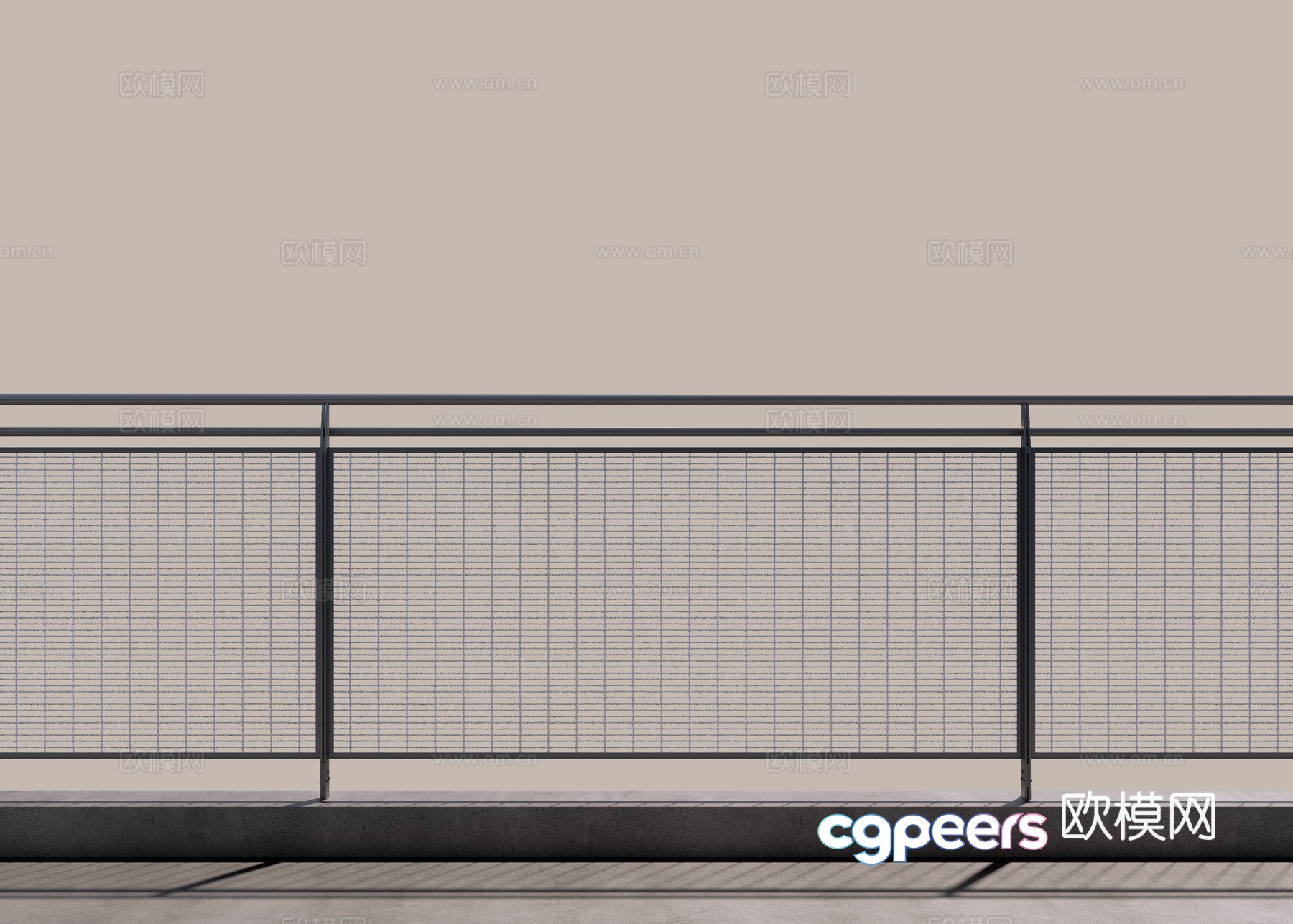Modern handrail barbed wire railing handrail 3d model Modern handrail barbed wire railing handrail 3d model