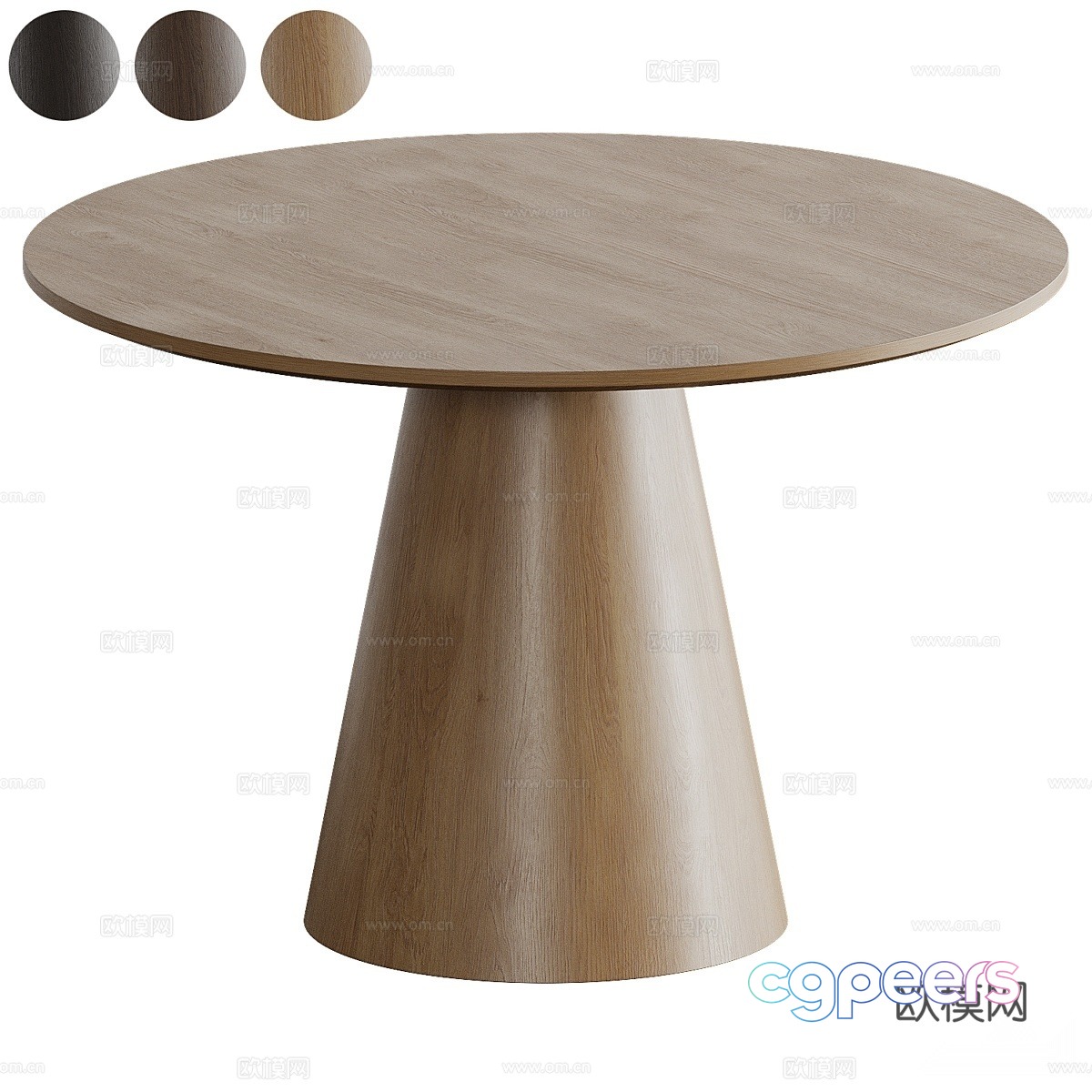 Modern round dining table 3d model Modern round dining table 3d model