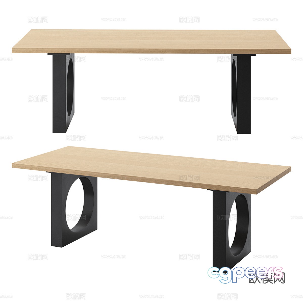 Nordic simple dining table 3D model Nordic simple dining table 3D model