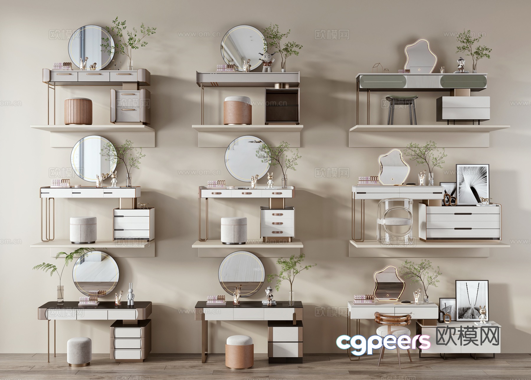 Modern dressing table 3d model Modern dressing table 3d model