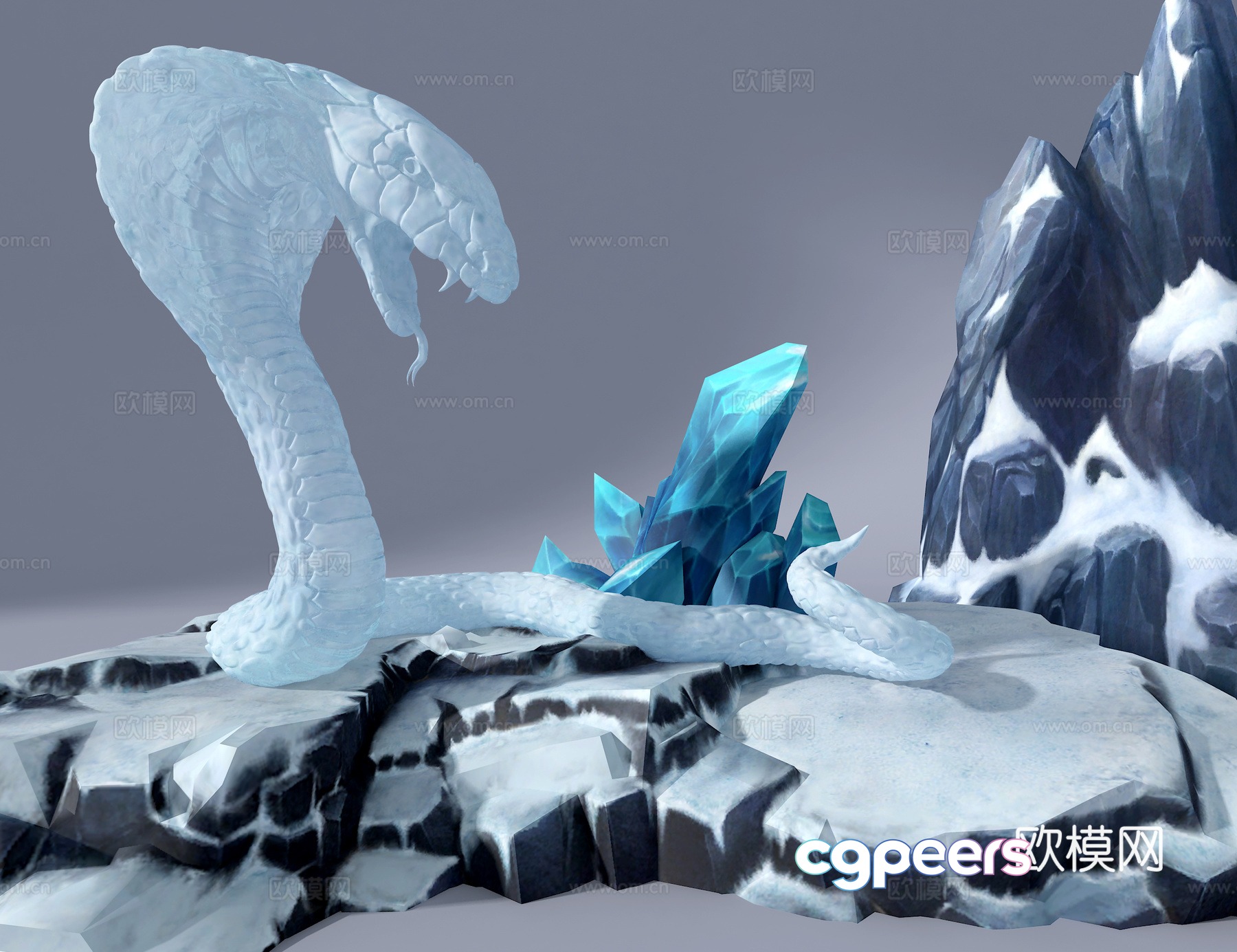 Ice sculpture snake 3d model Ice sculpture snake 3d model