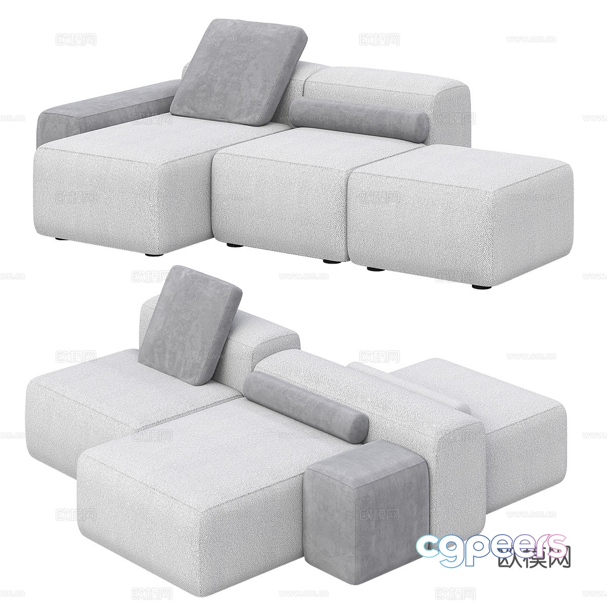 Modern multi-seater sofa 3d model Modern multi-seater sofa 3d model