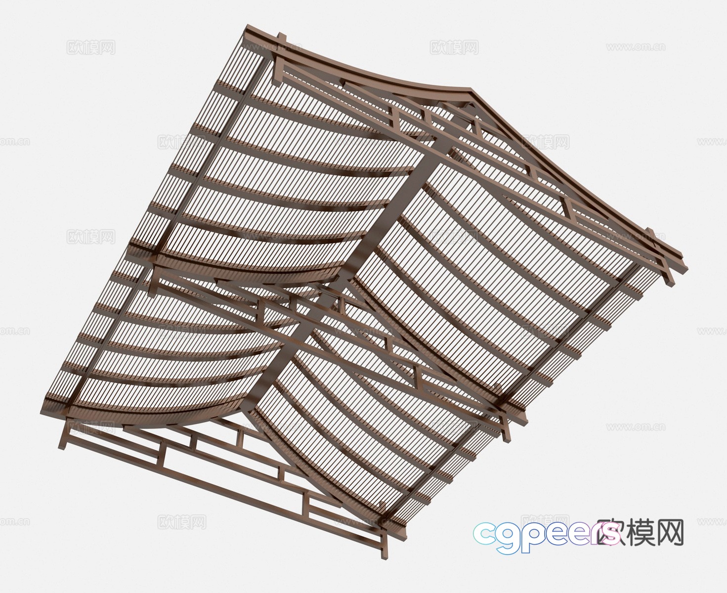 New Chinese style wooden beam ceiling 3d model New Chinese style wooden beam ceiling 3d model