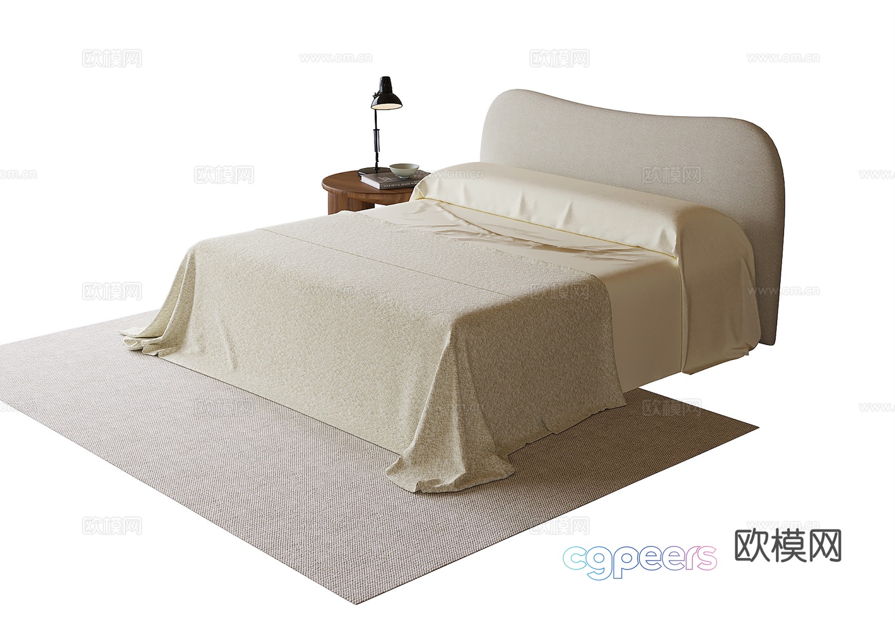 Medieval style double bed 3d model Medieval style double bed 3d model