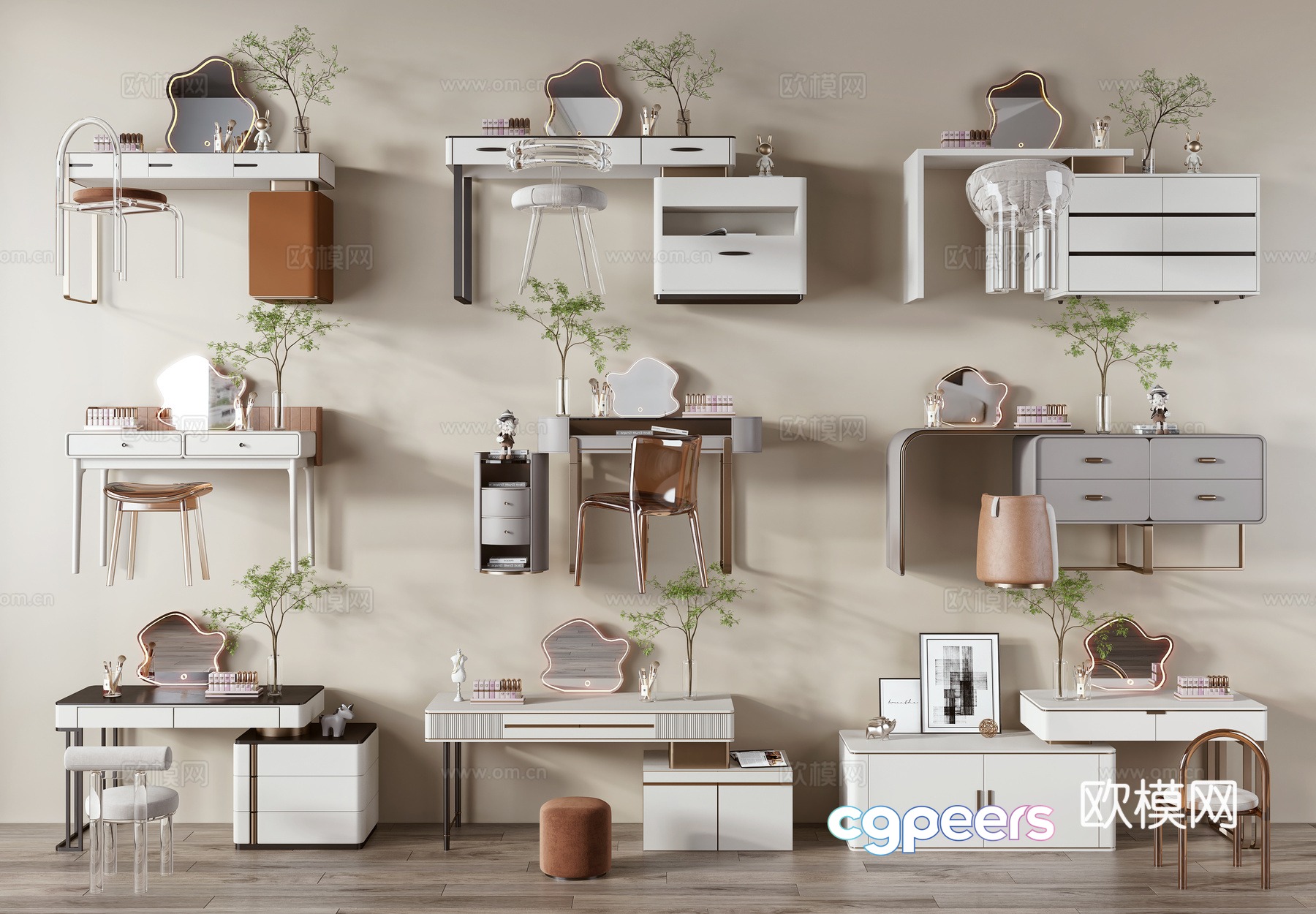 Modern dressing table 3d model Modern dressing table 3d model