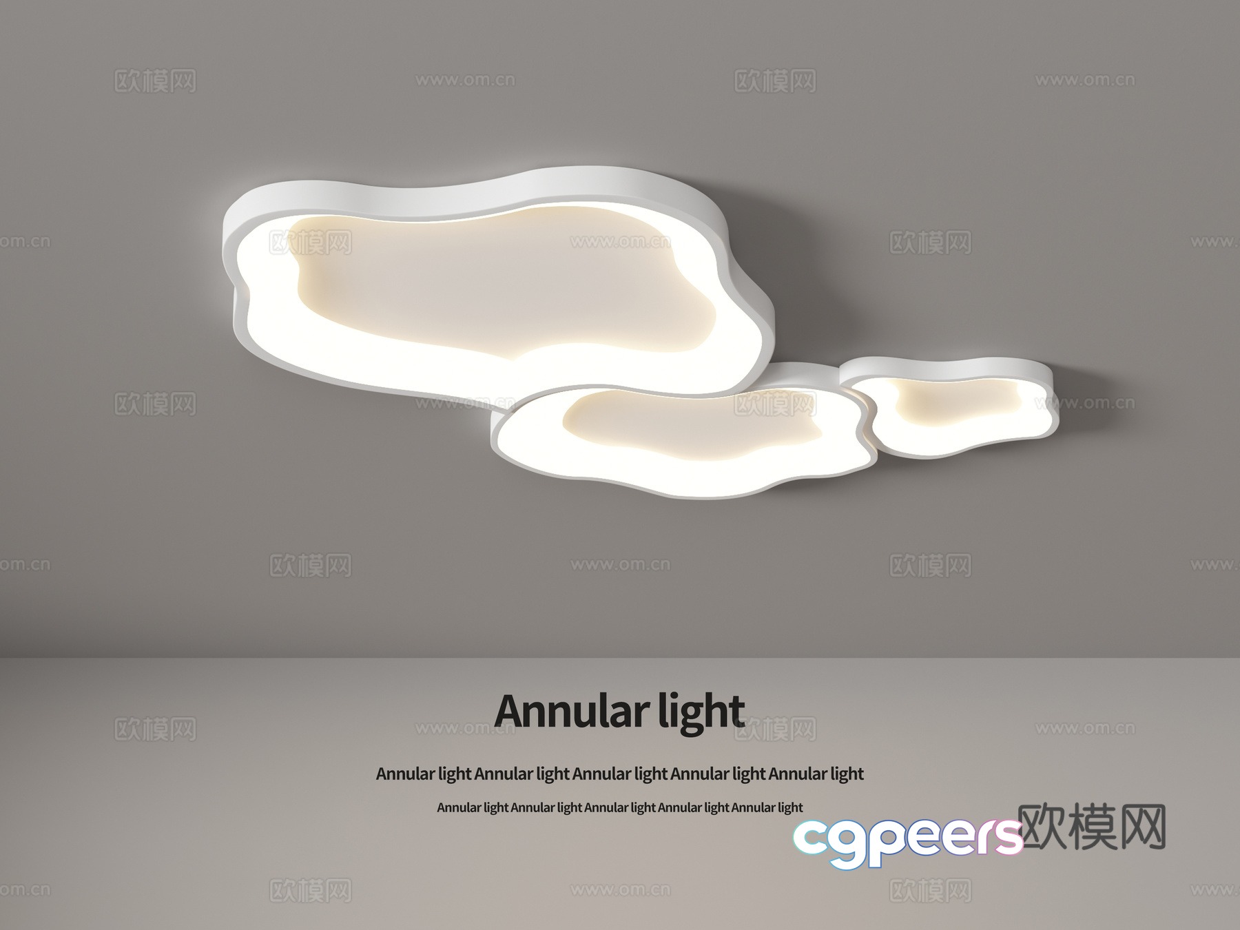 Cream wind cloud ceiling lamp 3d model Cream wind cloud ceiling lamp 3d model