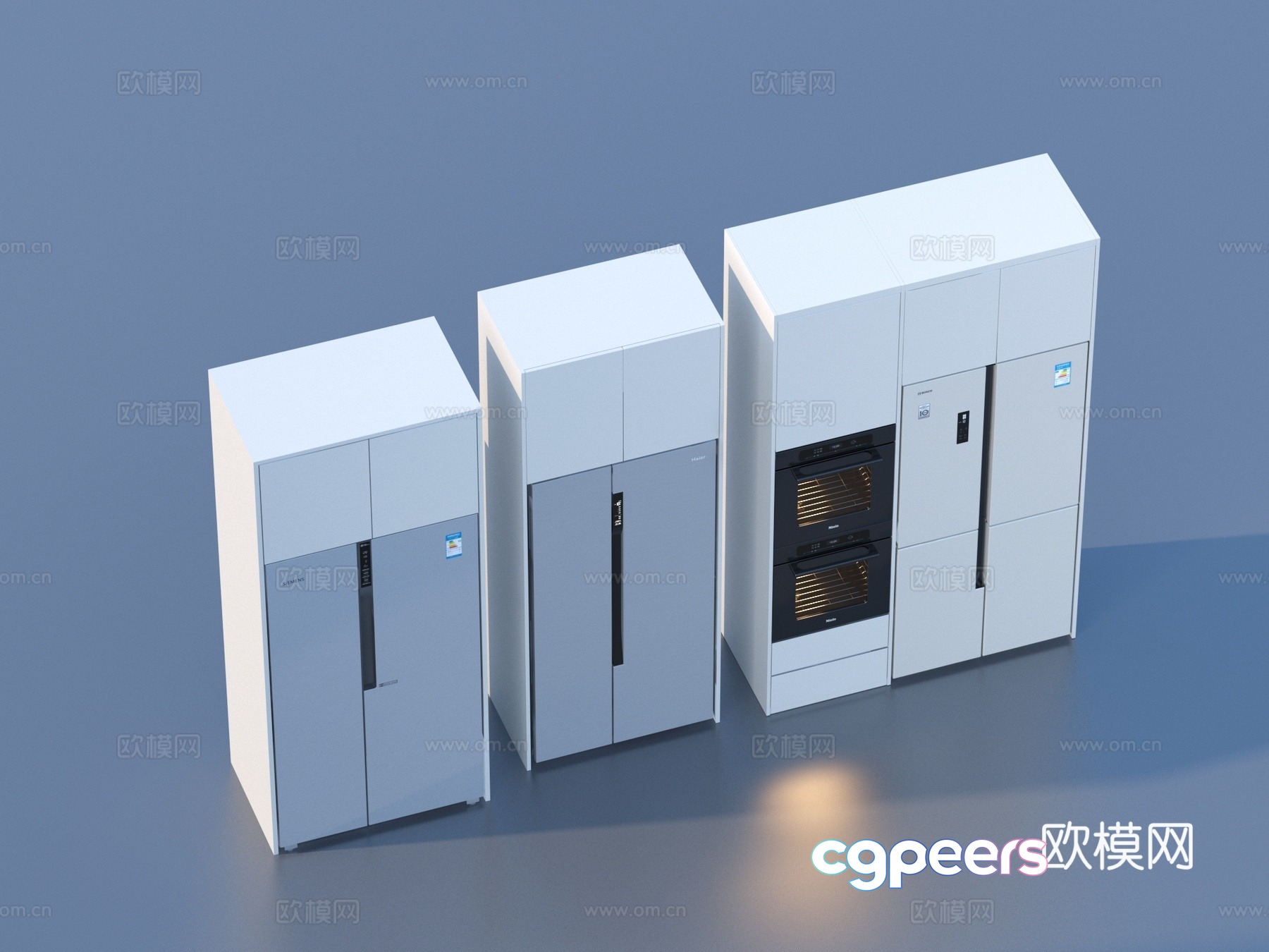 Built-in refrigerator cabinet 3d model Built-in refrigerator cabinet 3d model