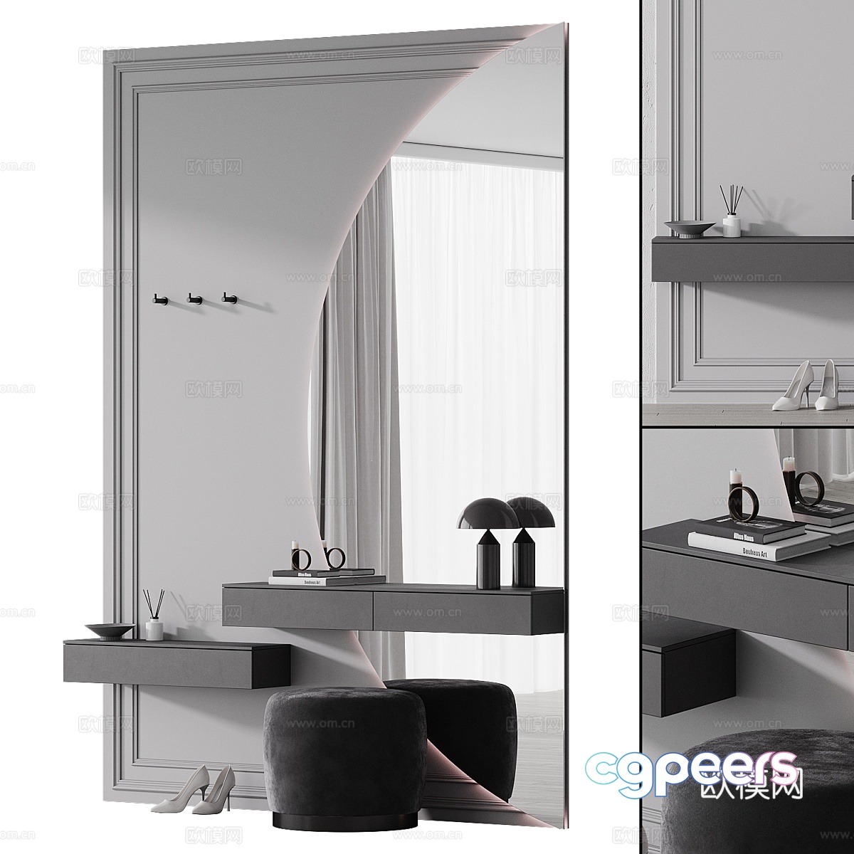 Modern dressing table 3d model Modern dressing table 3d model