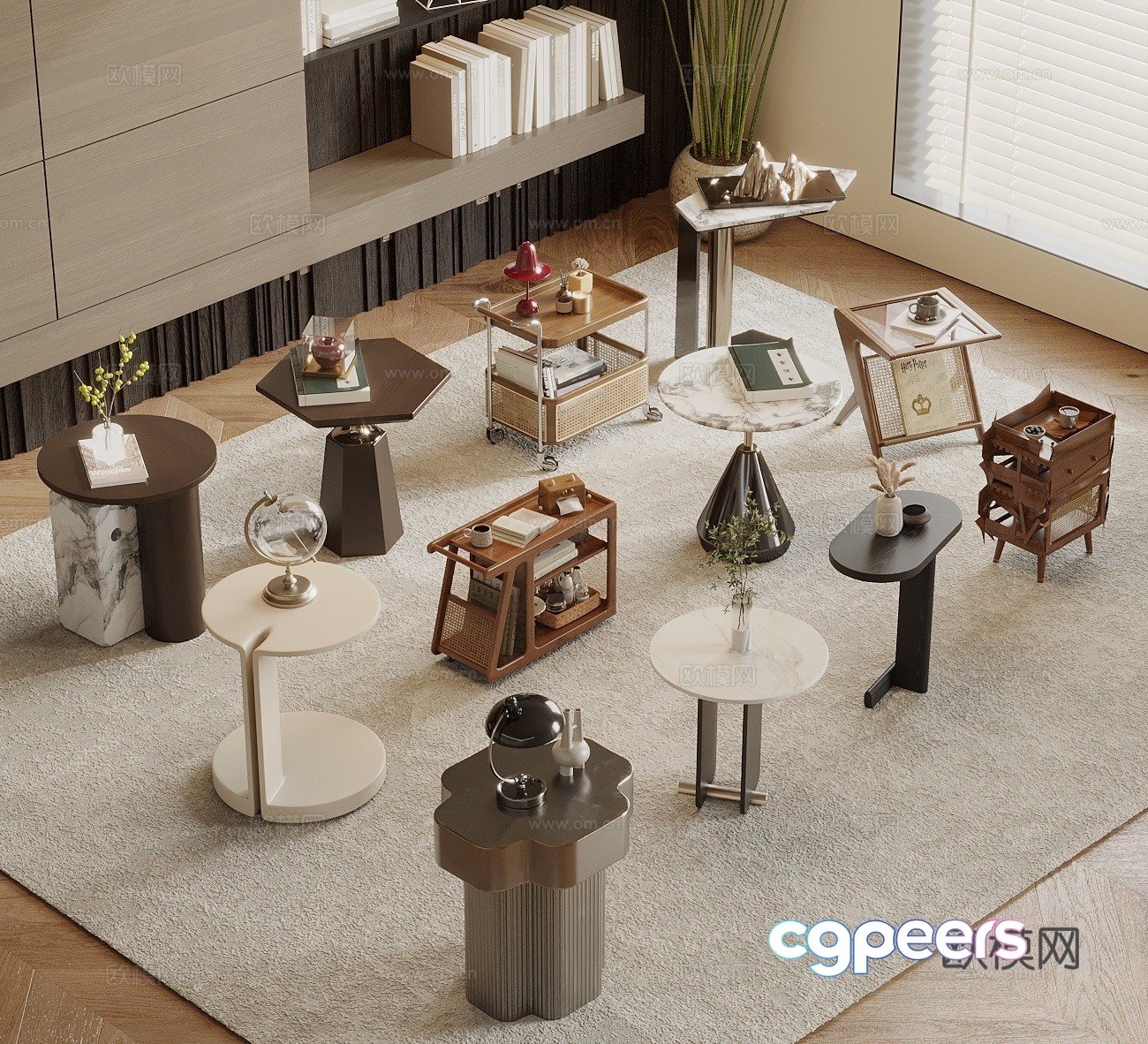 Modern side table small coffee table round table 3D model Modern side table small coffee table round table 3D model