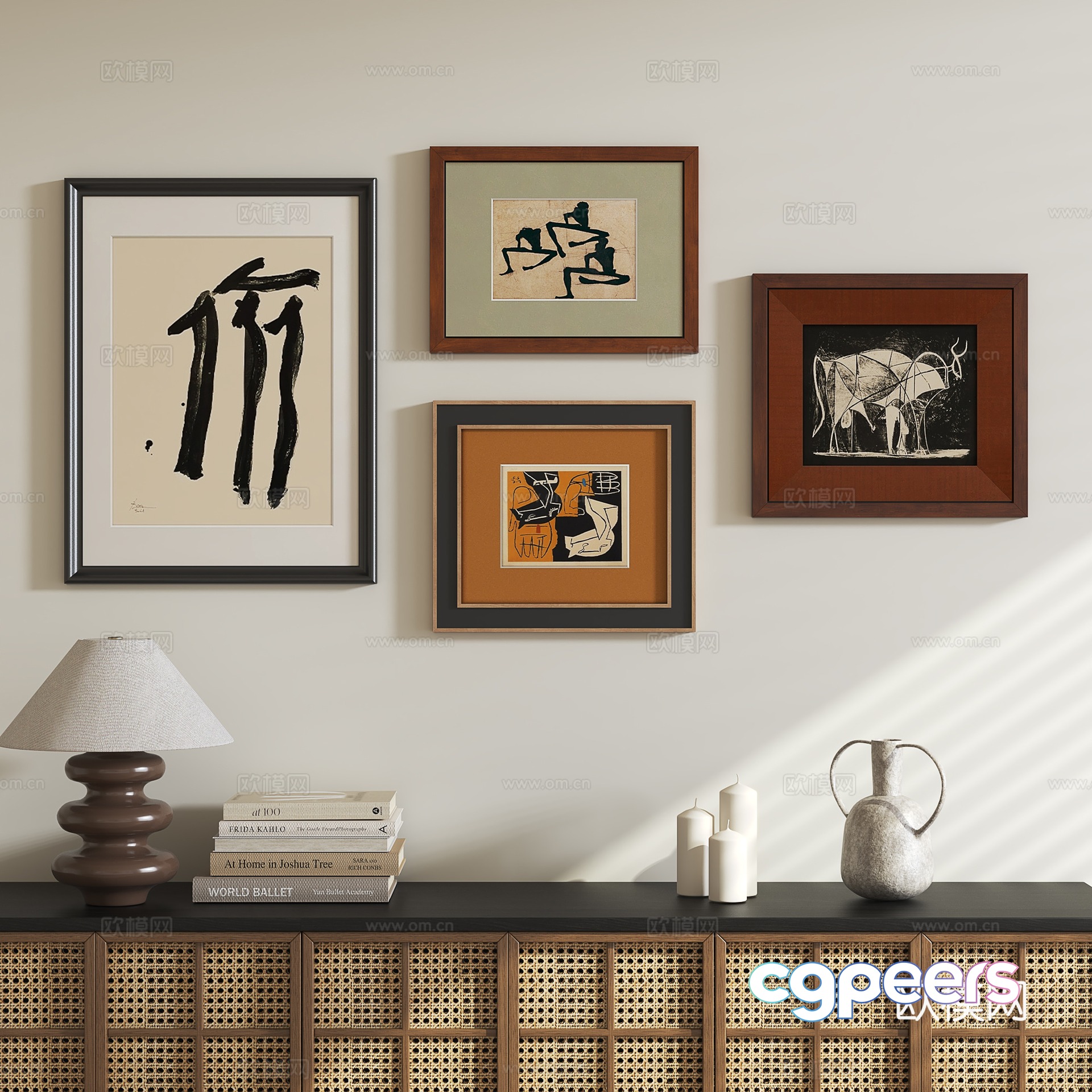 Middle-aged style hanging paintings decorative paintings 3D model Middle-aged style hanging paintings decorative paintings 3D model