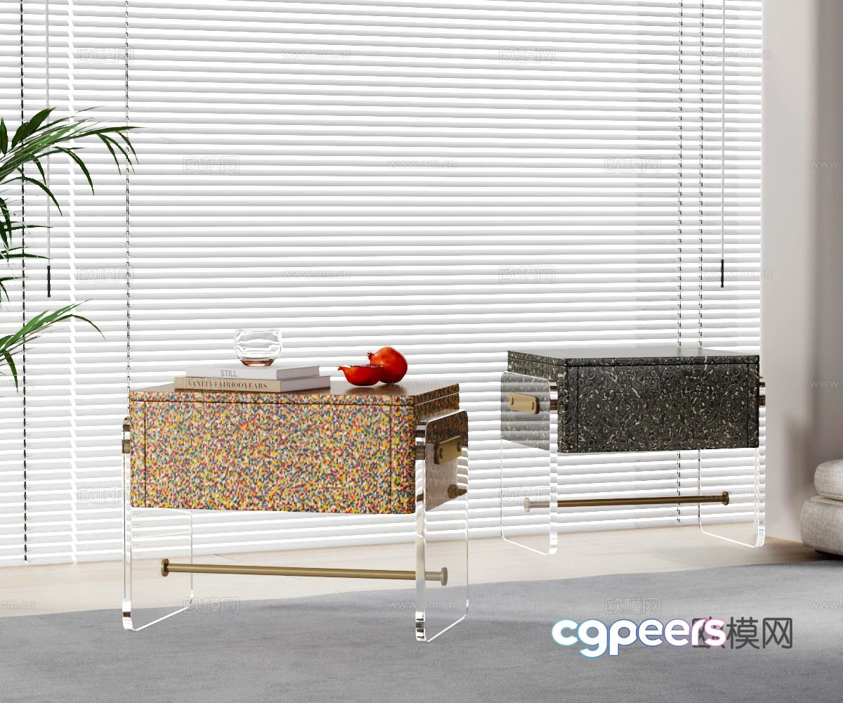 Modern bedside table 3d model Modern bedside table 3d model