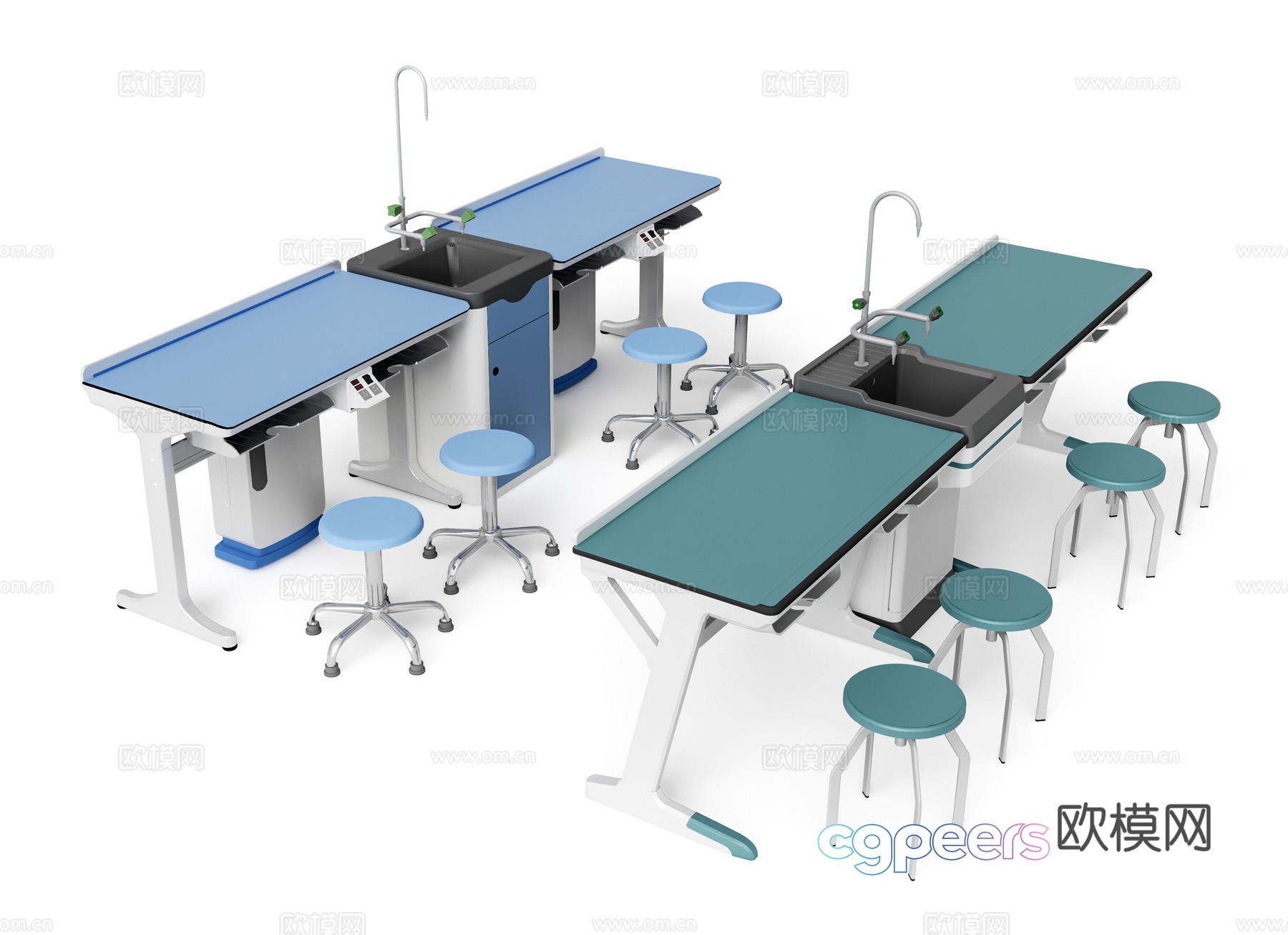 Modern experimental operating table test bench 3d model Modern experimental operating table test bench 3d model
