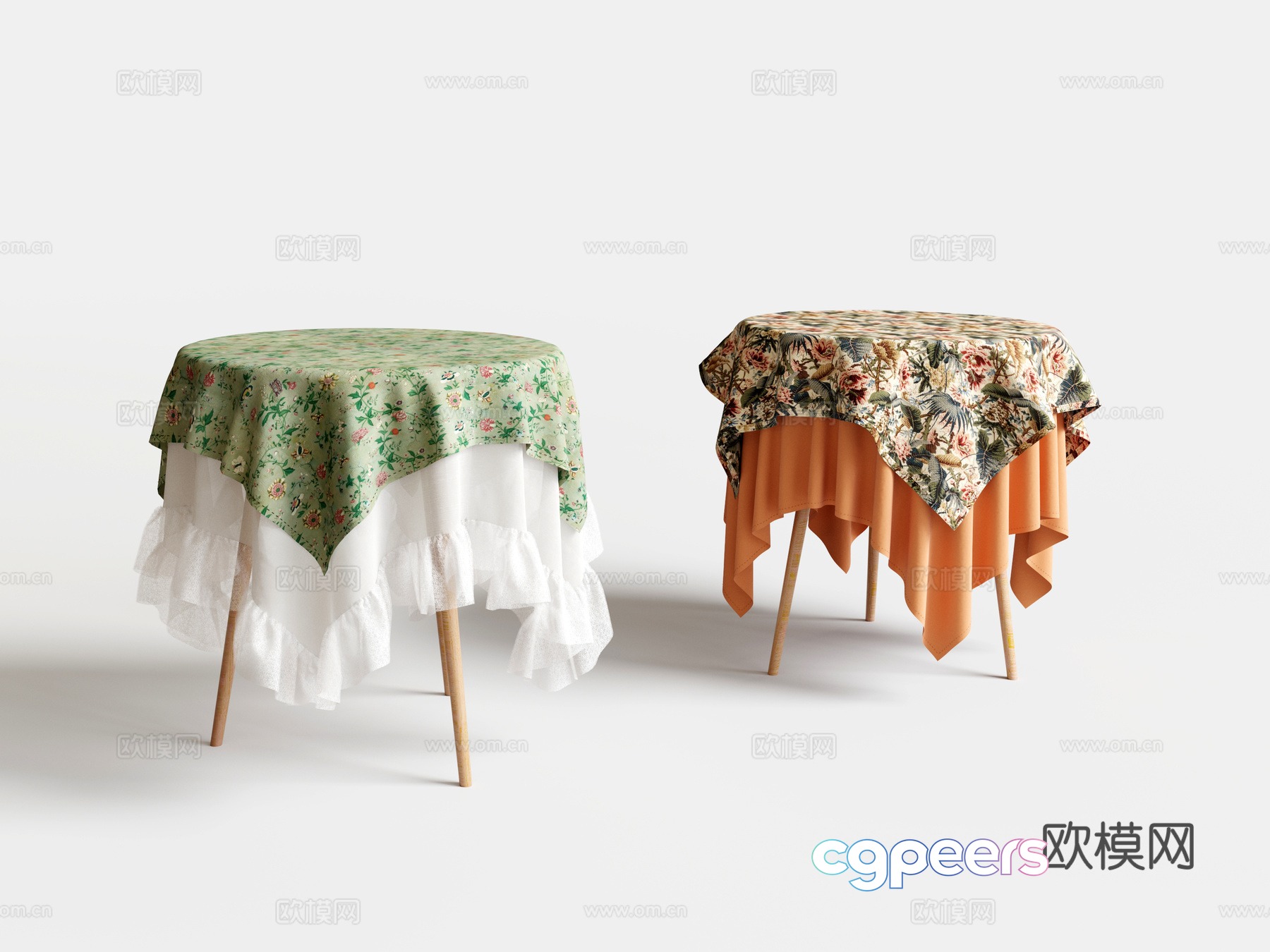 French dining table round table 3d model French dining table round table 3d model