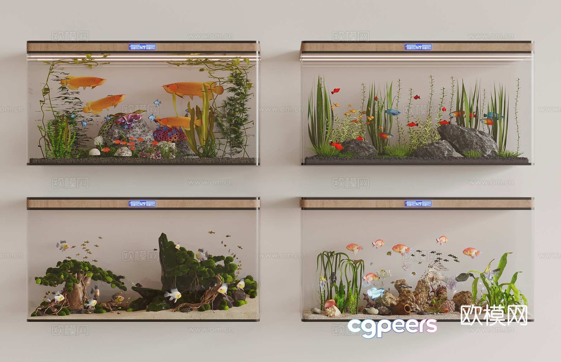 Modern fish tank aquarium 3d model Modern fish tank aquarium 3d model