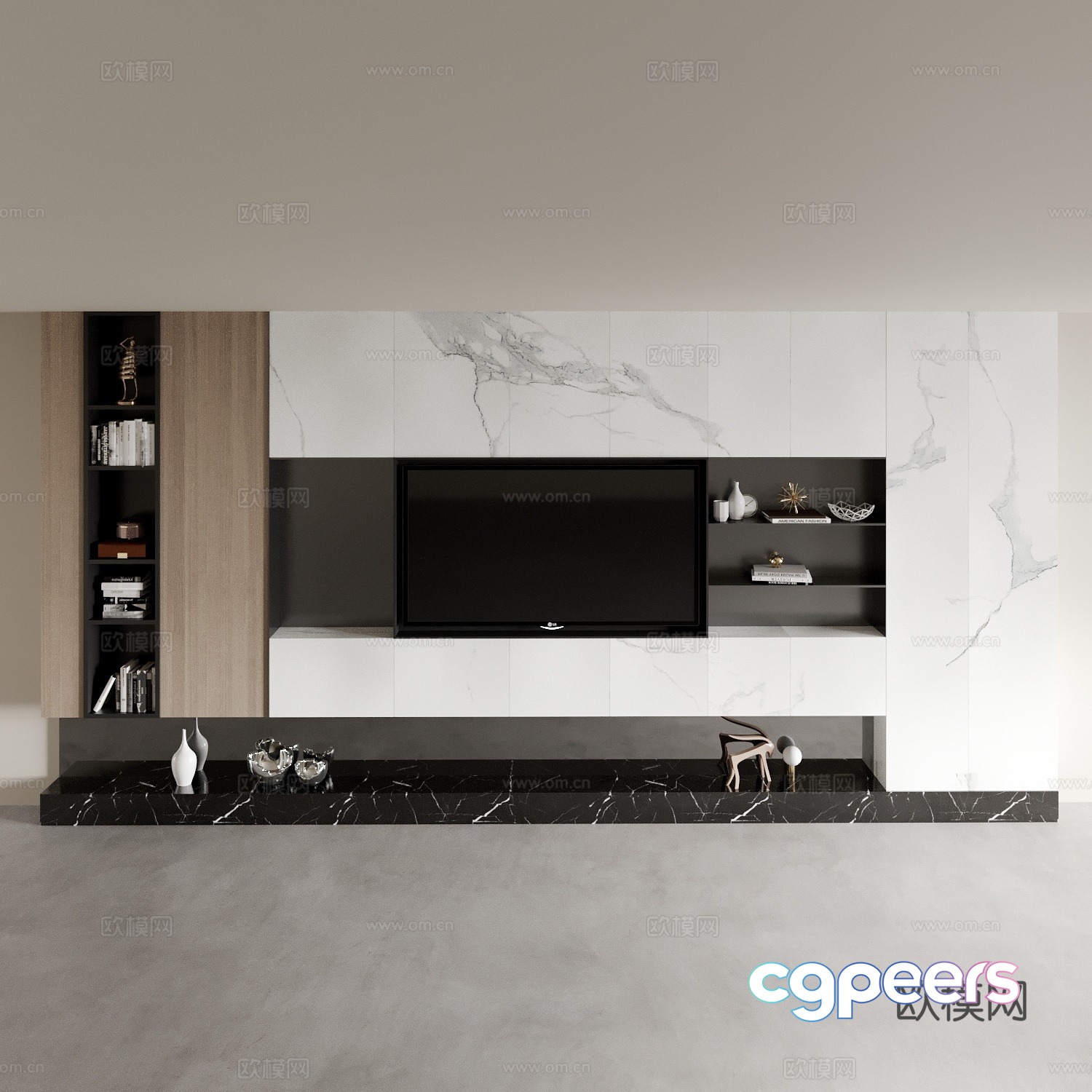 Modern TV background wall 3d model Modern TV background wall 3d model