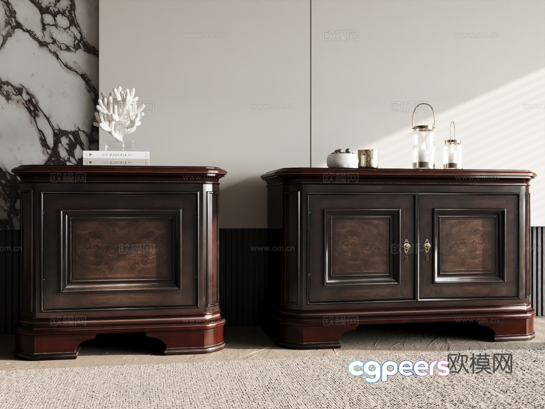 American bedside table 3d model American bedside table 3d model
