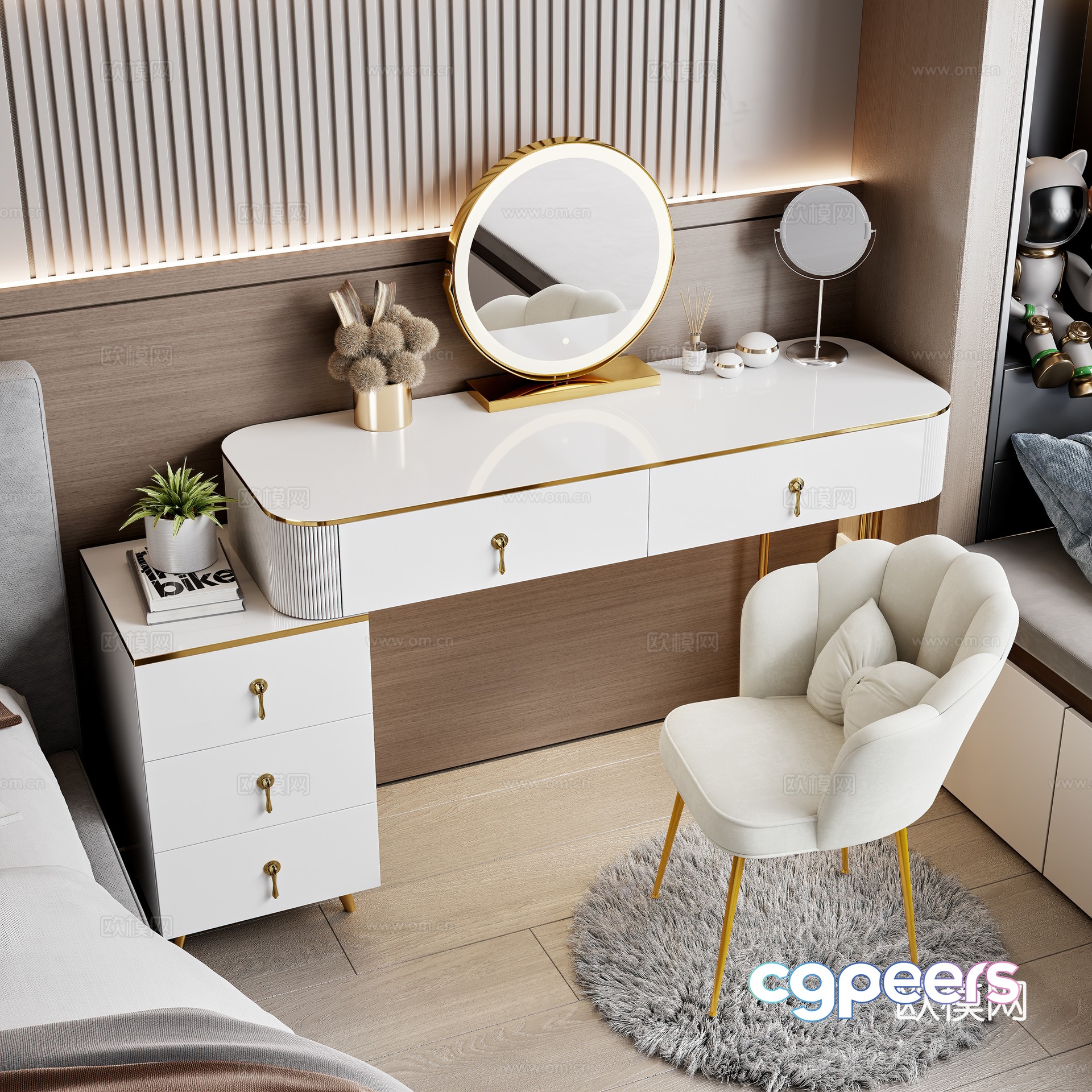 Modern dressing table 3d model Modern dressing table 3d model