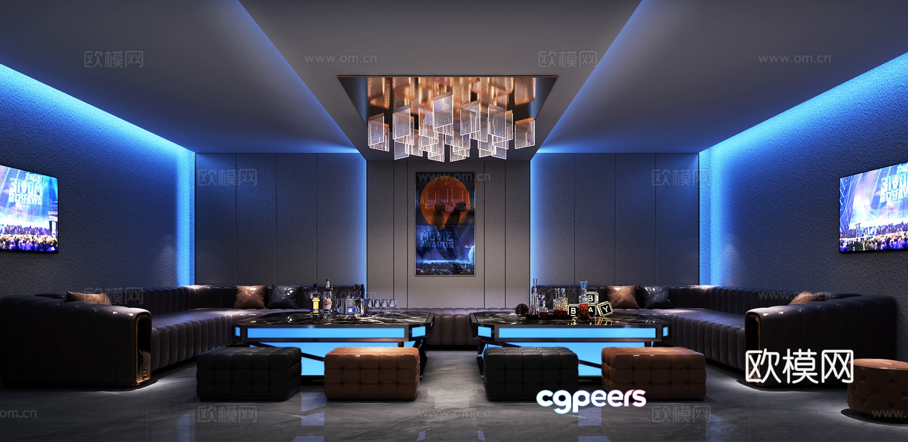 Modern KTV private room karaoke private room 3D model Modern KTV private room karaoke private room 3D model