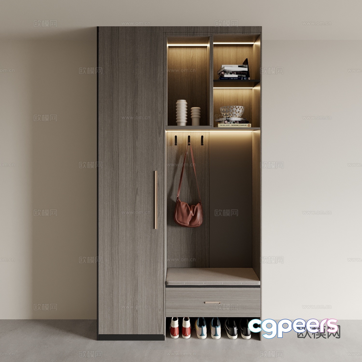 Modern porch shoe cabinet 3d model Modern porch shoe cabinet 3d model