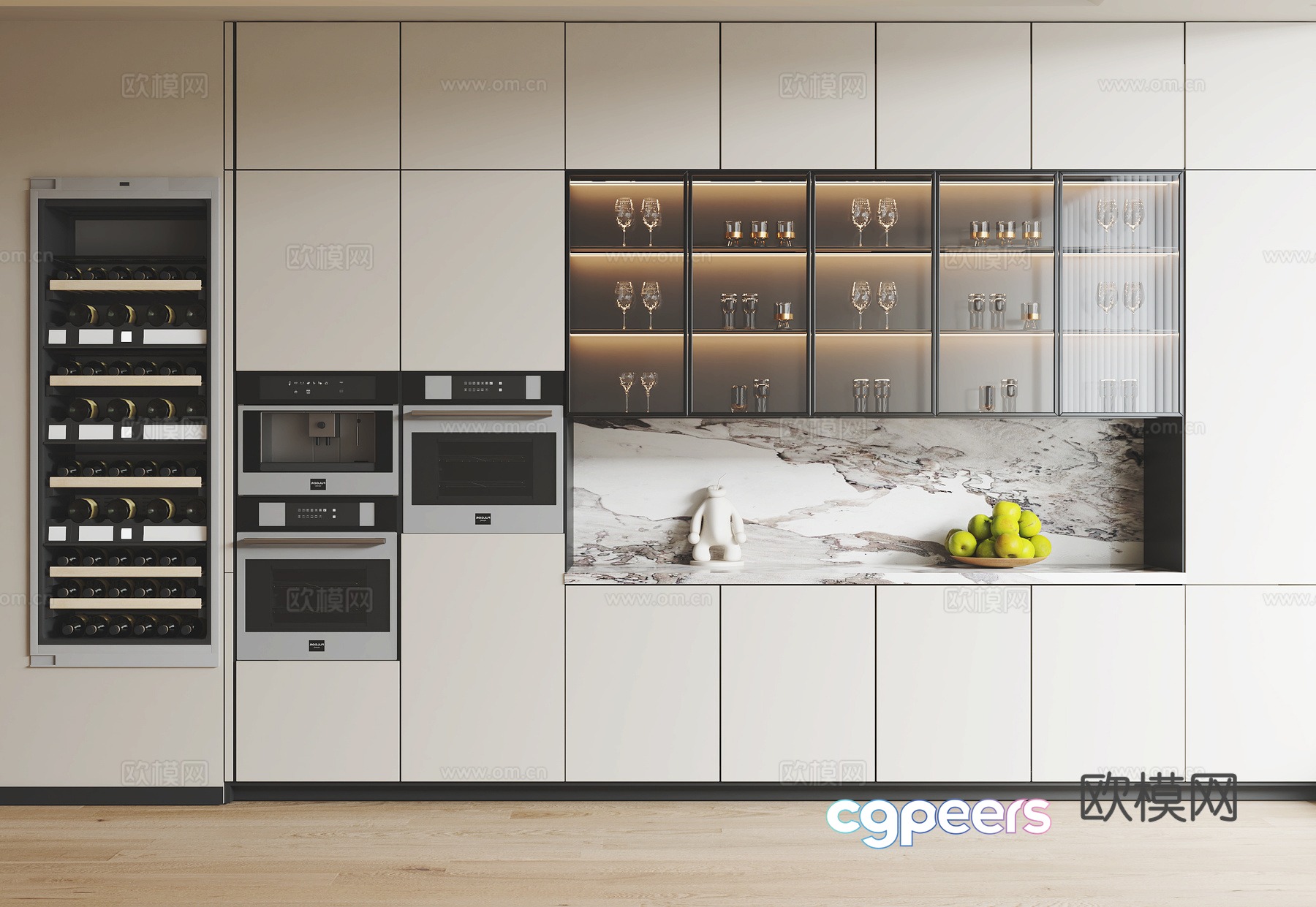 Modern wine cabinet 3d model Modern wine cabinet 3d model