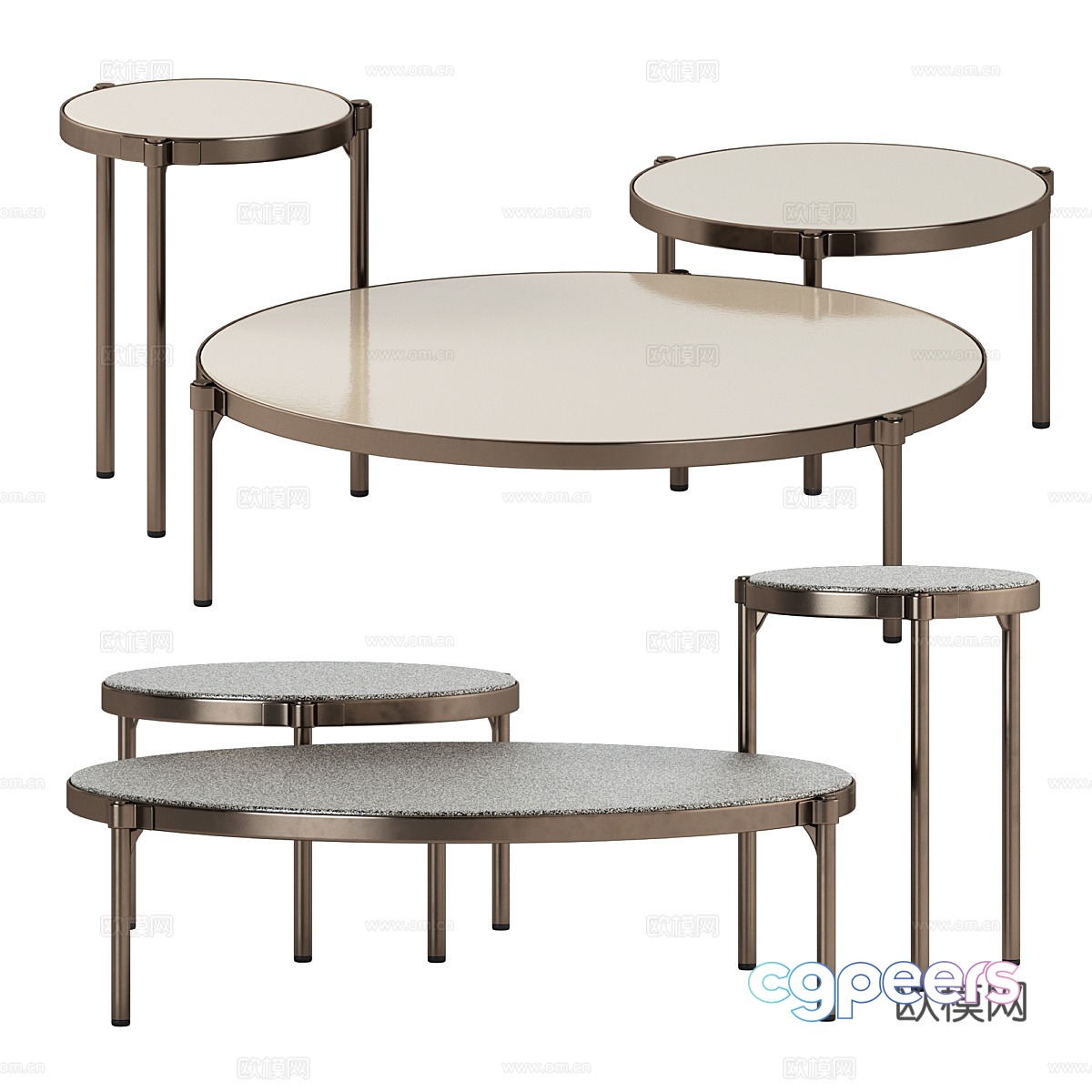 Modern double coffee table 3d model Modern double coffee table 3d model