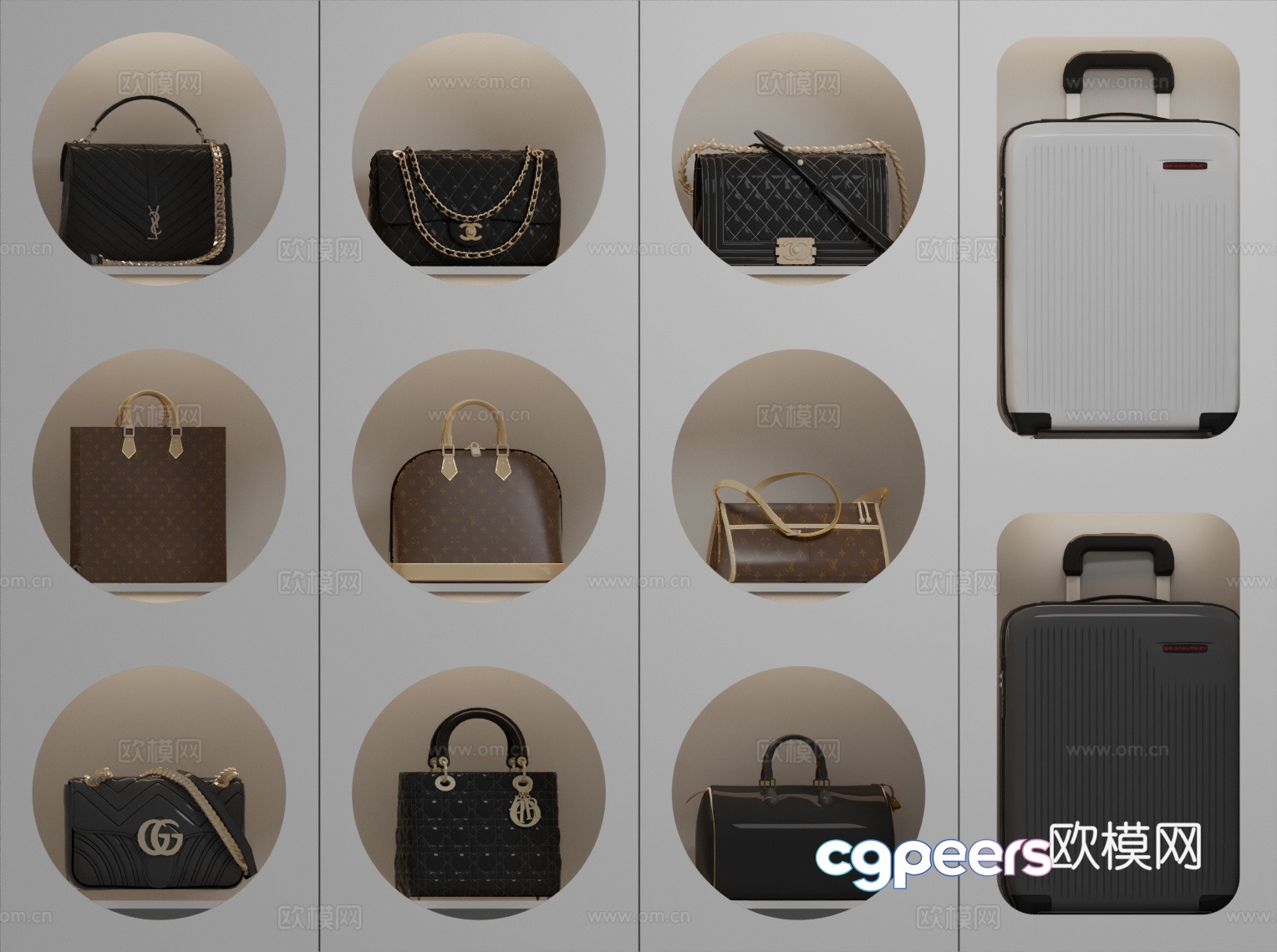 Modern handbag leather bag bag travel case 3d model Modern handbag leather bag bag travel case 3d model
