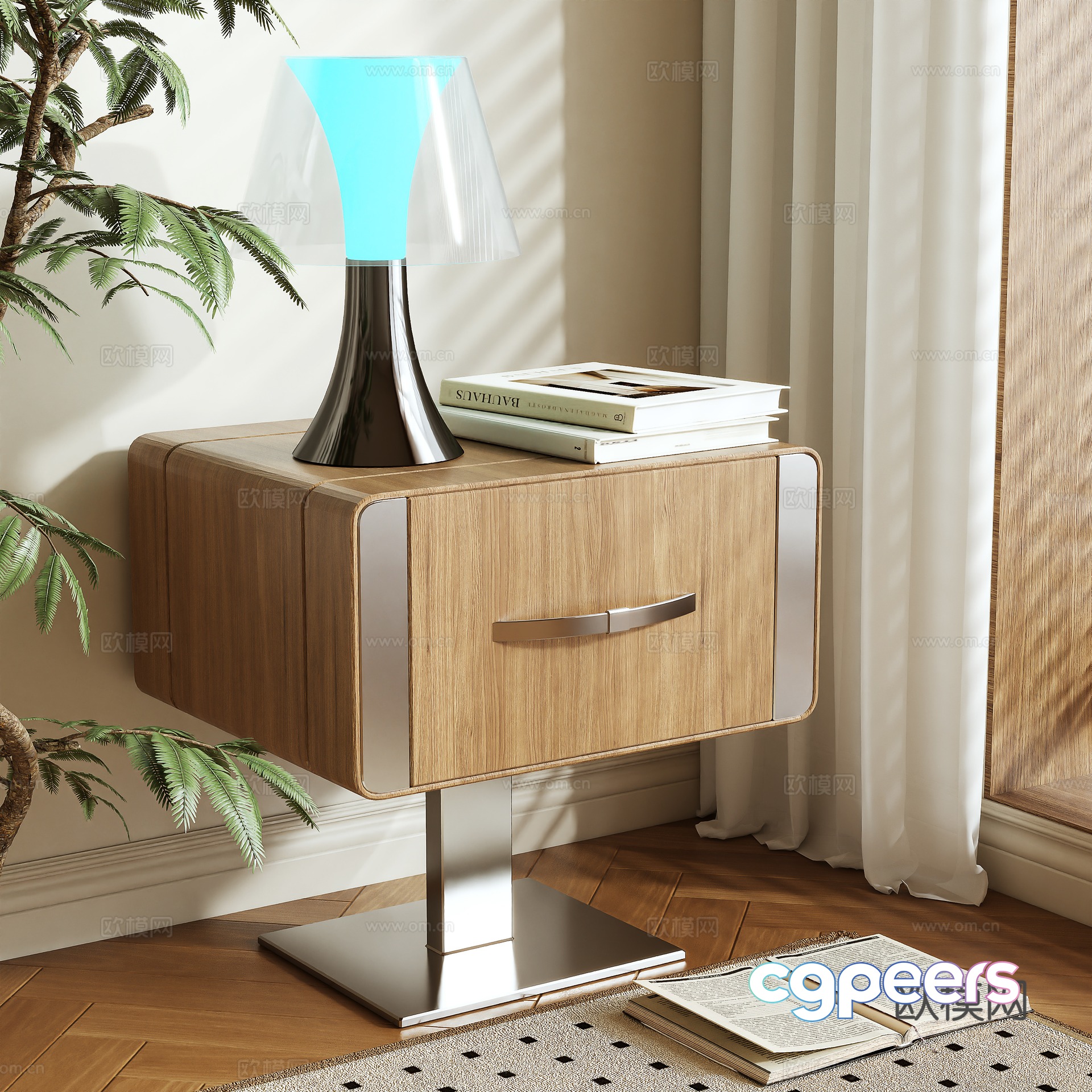 Modern bedside table 3d model Modern bedside table 3d model