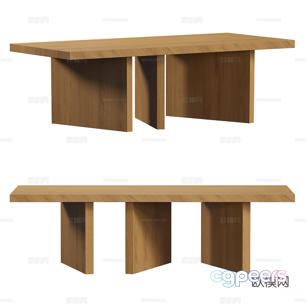 Minimalist dining table solid wood dining table 3d model Minimalist dining table solid wood dining table 3d model