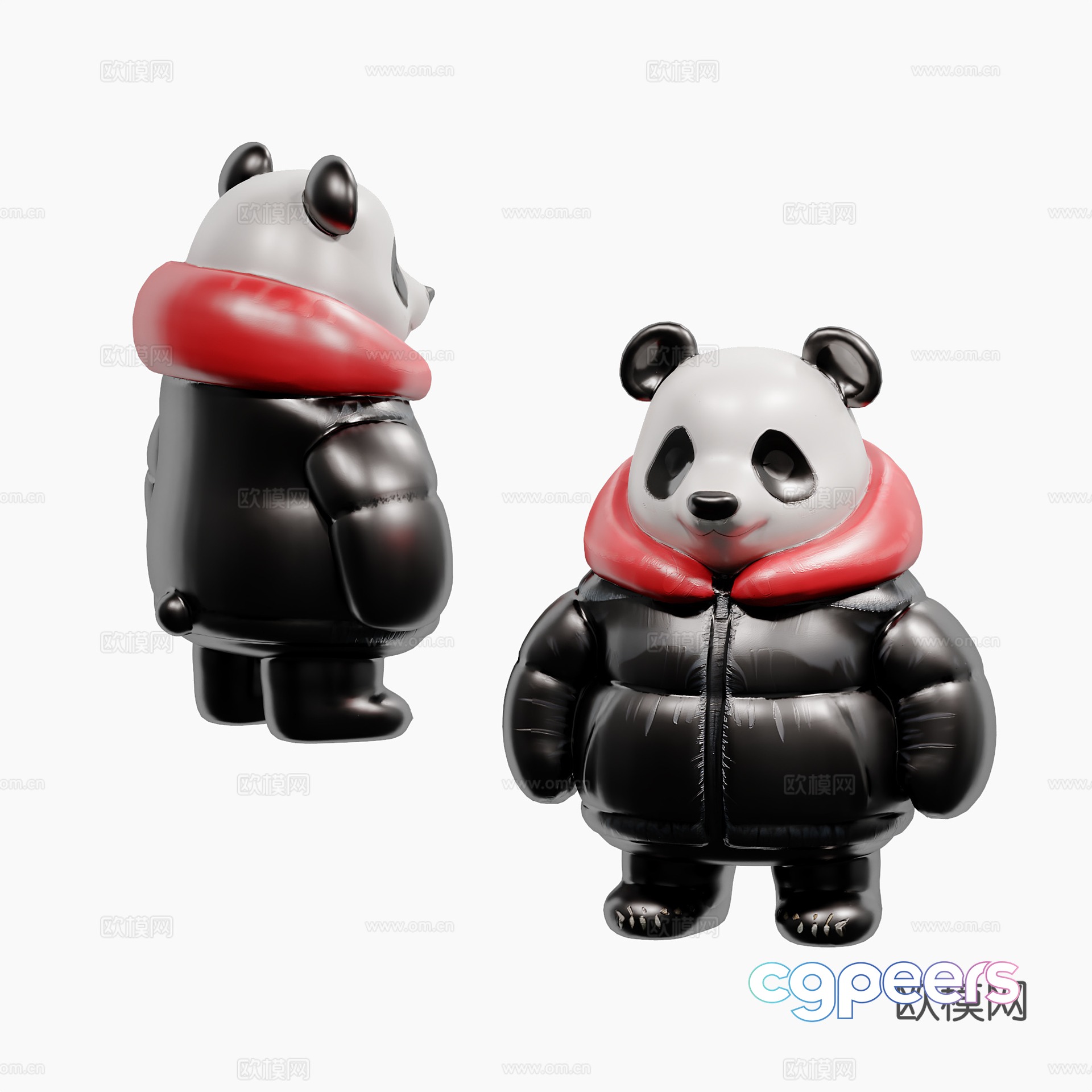 Modern down jacket panda doll 3d model Modern down jacket panda doll 3d model