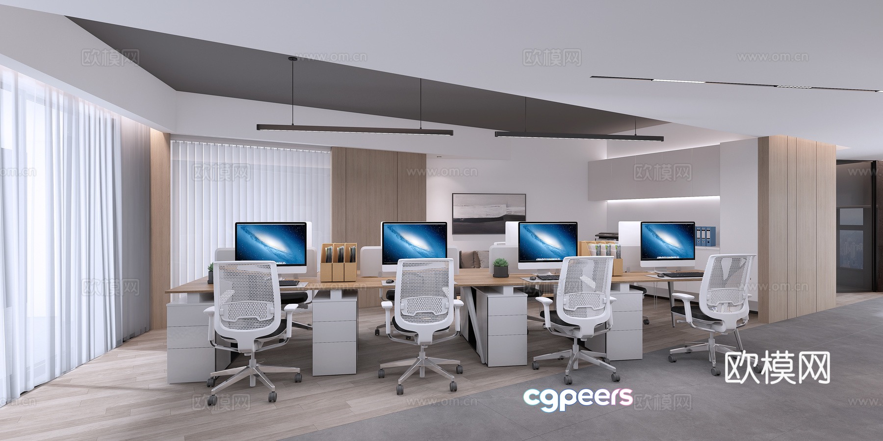Modern office area 3d model Modern office area 3d model