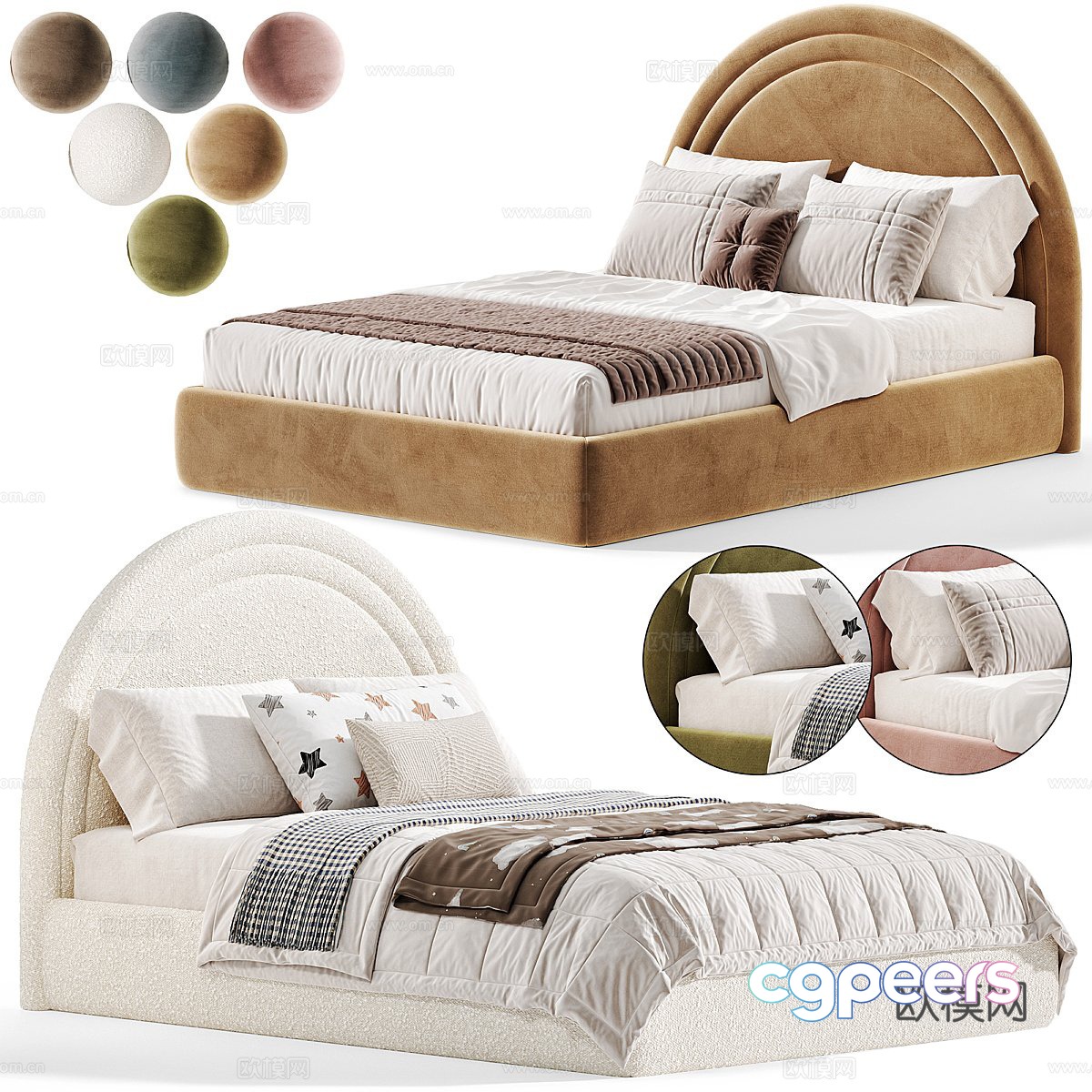 Modern single bed 3d model Modern single bed 3d model