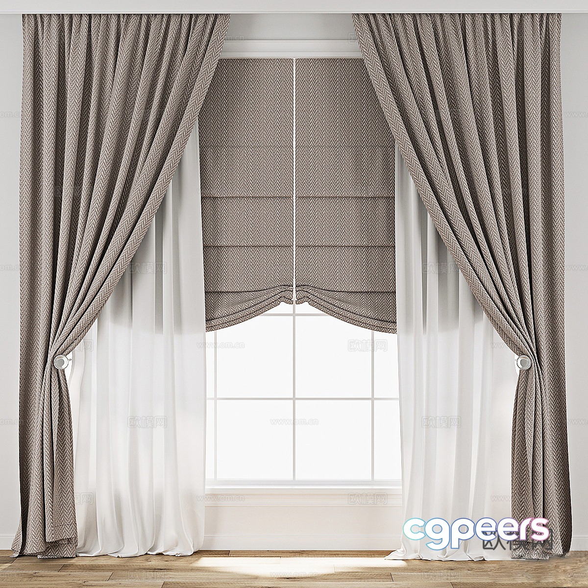 Curtains Window Screen 3d model Curtains Window Screen 3d model