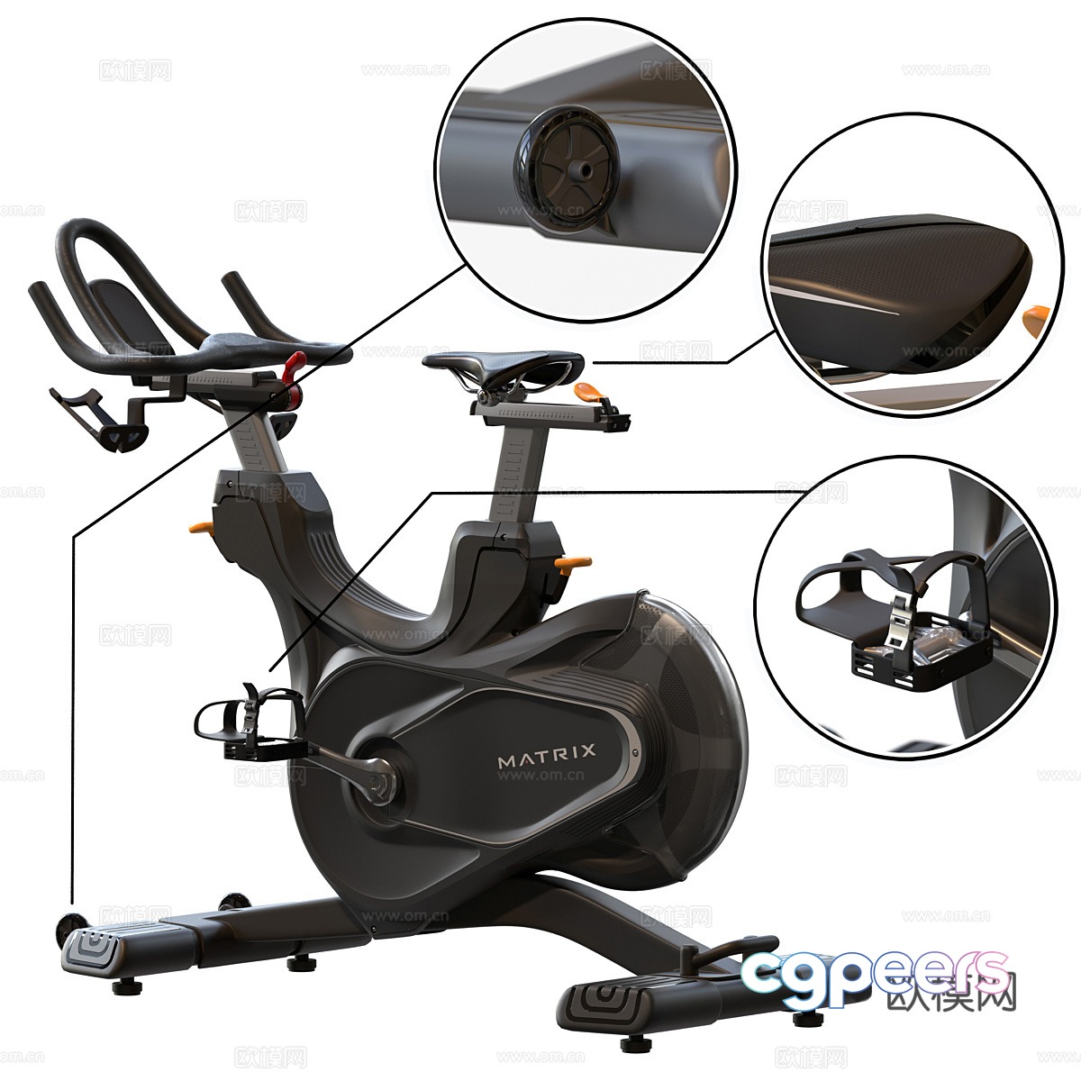 Fitness equipment spinning 3d model Fitness equipment spinning 3d model