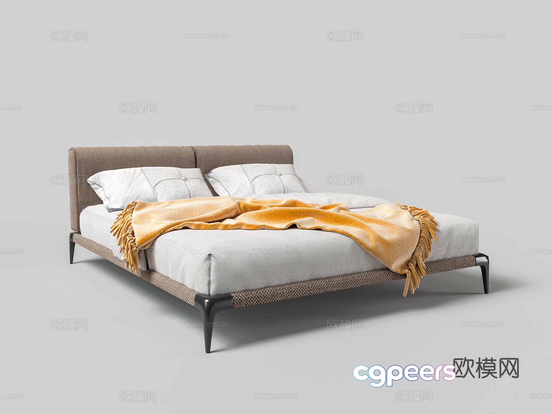 Modern double bed 3d model Modern double bed 3d model